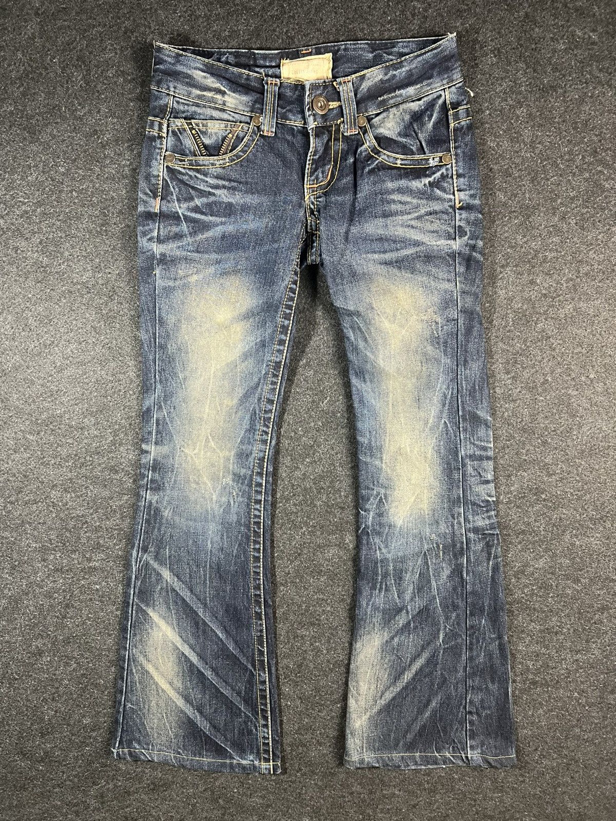If Six Was Nine Lolita Concert Club Washed Lightning Distress Flare Size US 28 / EU 44 - 1 Thumbnail