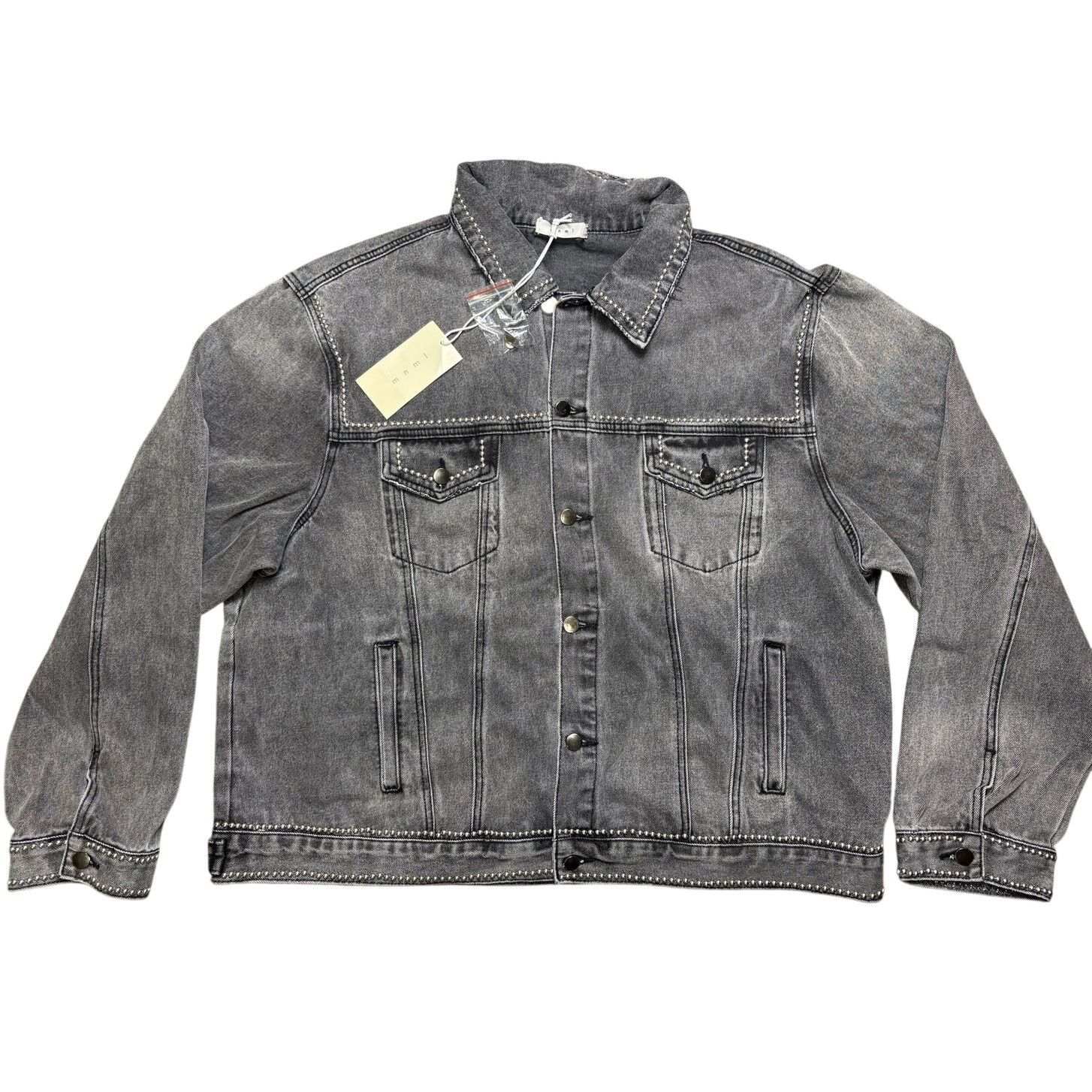 MNML New With Tags MNML Black Studded Trucker Jacket - Men's XXXL Size US XXL / EU 58 / 5 - 1 Thumbnail
