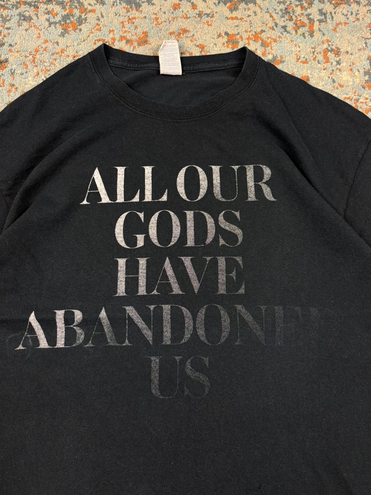 Band Tees × Vintage Vintage 00s All our gods have abandoned us faded washed tee Size US L / EU 52-54 / 3 - 4 Thumbnail