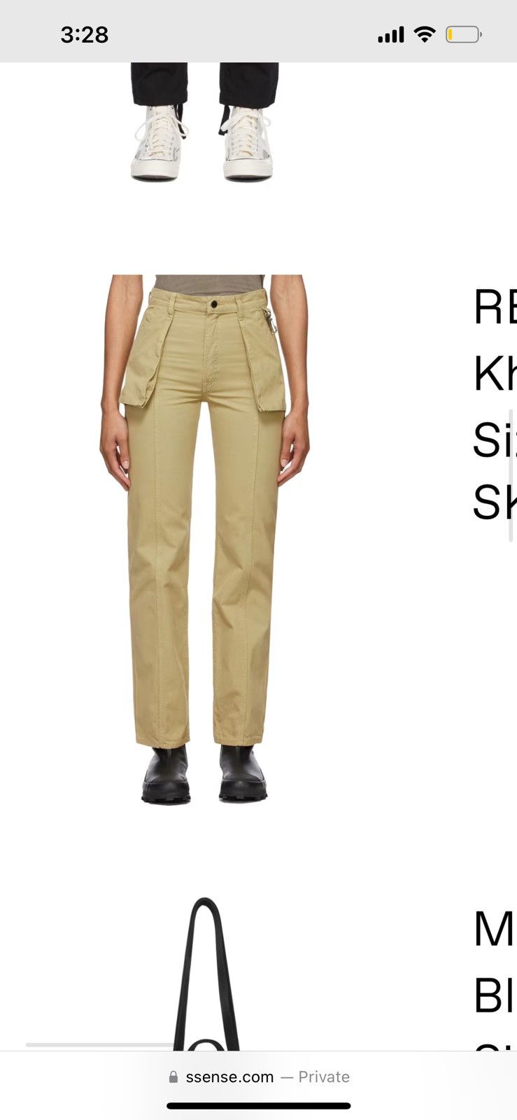 image of Reese Cooper Khaki Cotton 3D Trouser, Women's (Size 24)