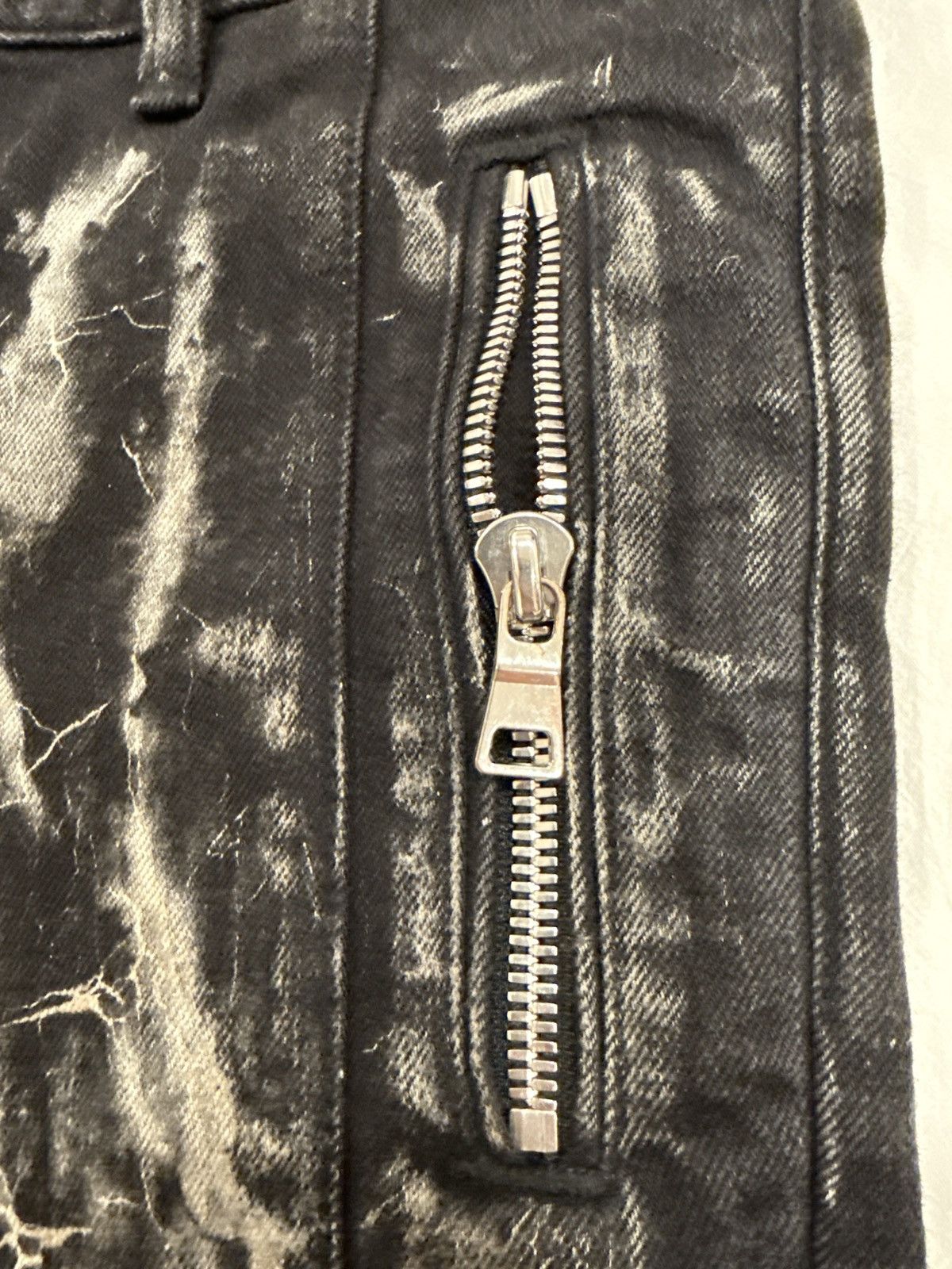 Balmain Balmain Black White Marble Biker Skinny Jeans Size US 29 - 7 Thumbnail