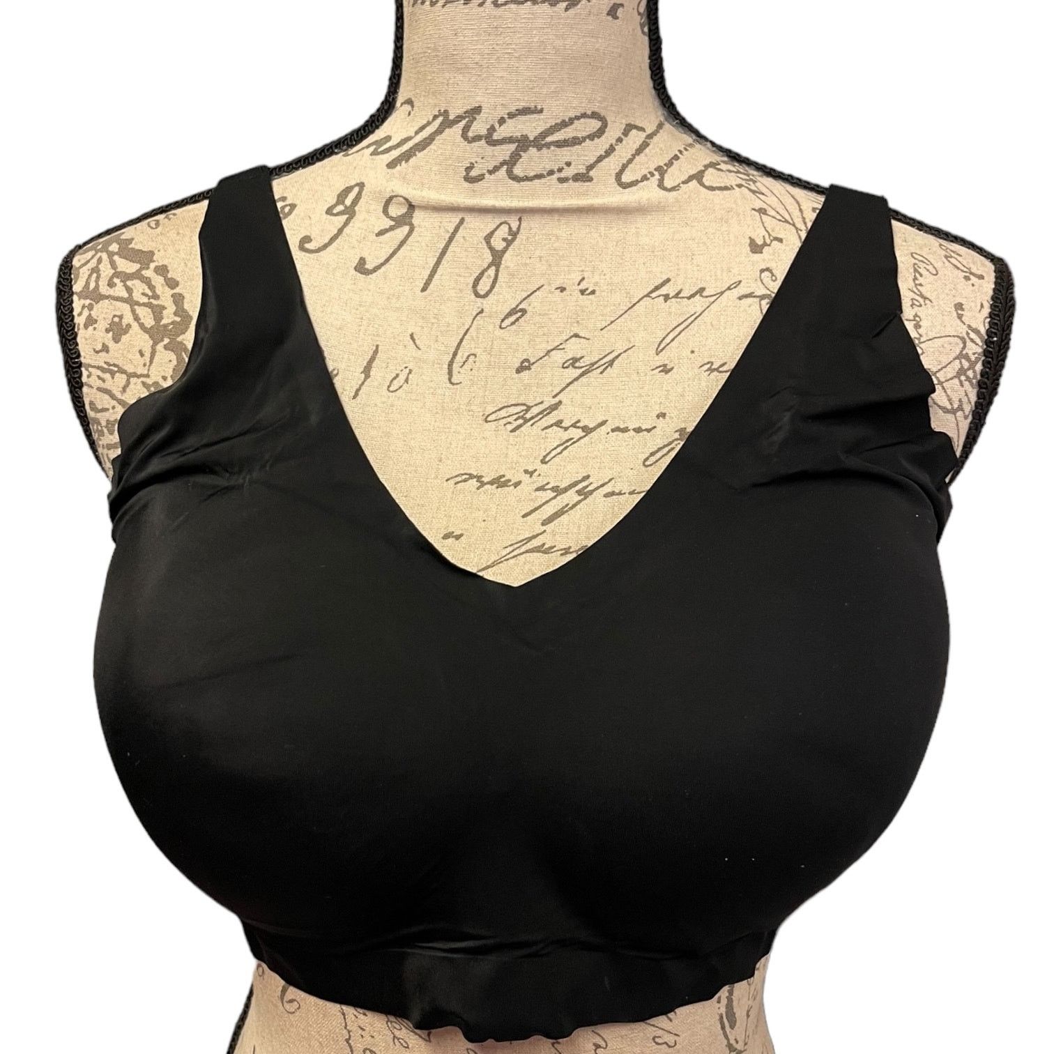 Pretty Well Black Full Coverage Padded Wireless Bra 2Xl, Women's