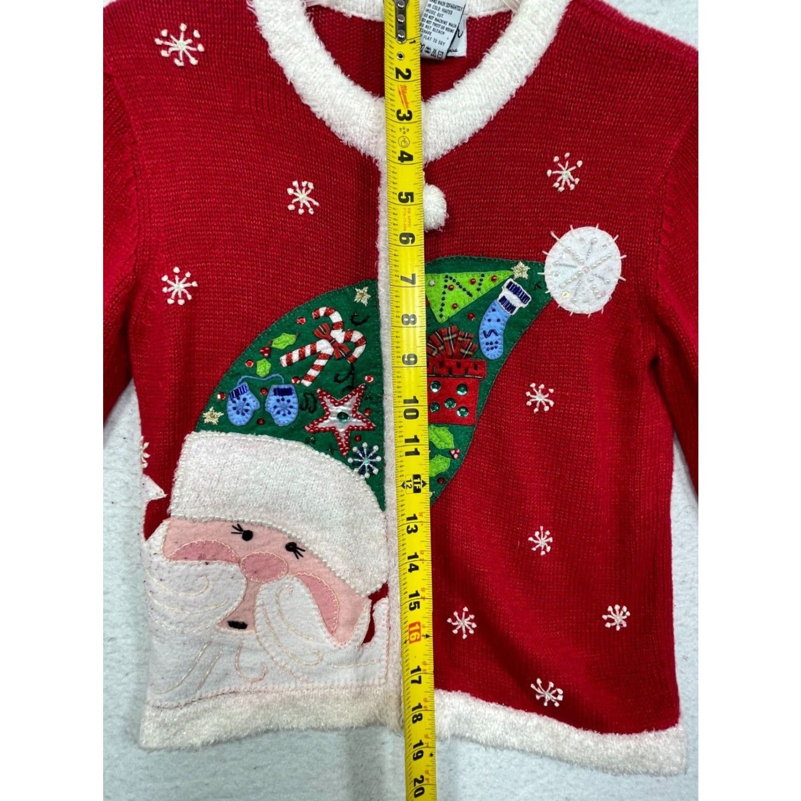 Vintage VINTAGE Heirloom Collectibles Ugly Christmas Sweater Womens 7 Santa Red Ramie and cotton Long Sleeve Christmas Knit Sweater Womens 7 Santa Size M / US 6-8 / IT 42-44 - 7 Thumbnail