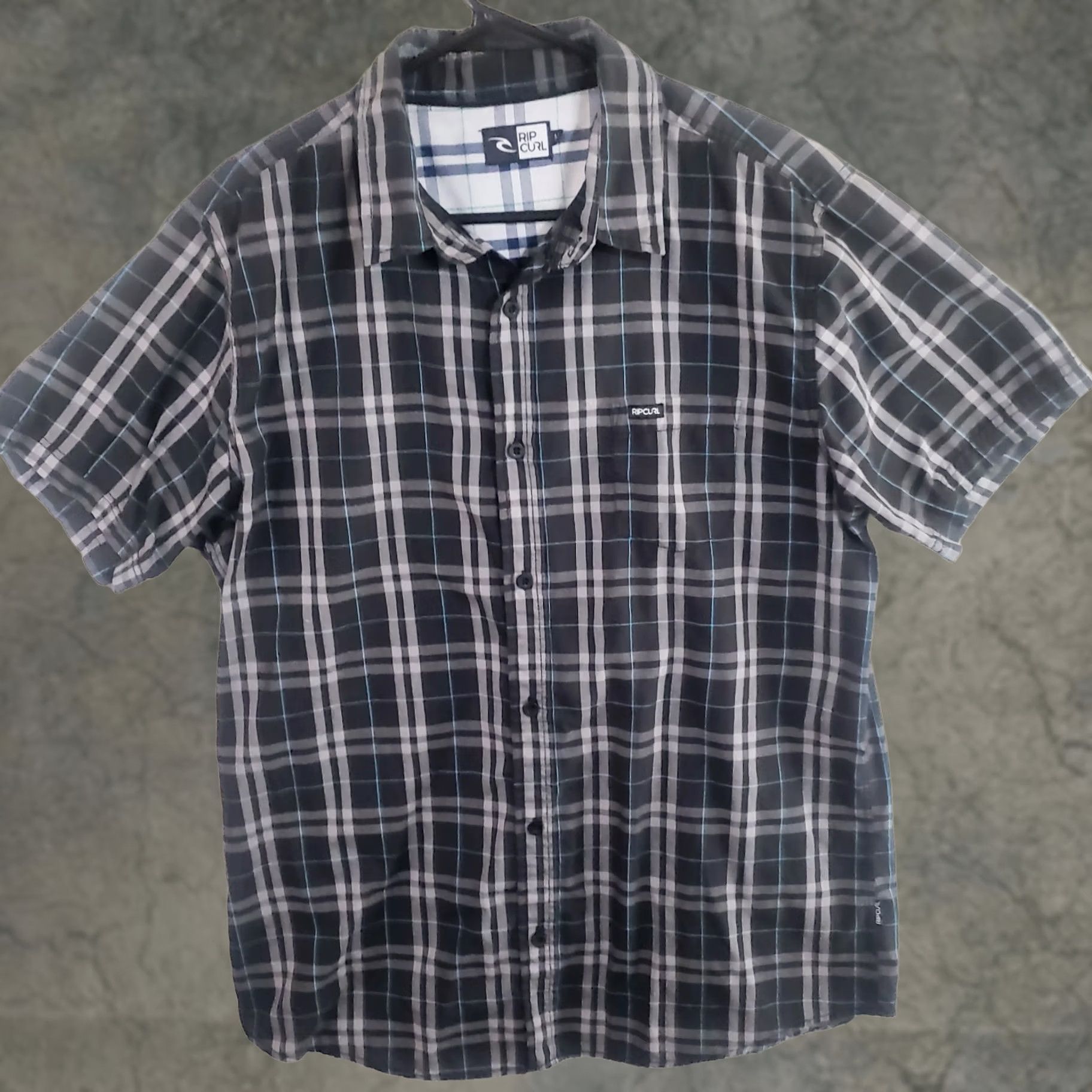Rip Curl Rip Curl Mens M Black Plaid Short Sleeve Button Front Embroidered Shirt Size US M / EU 48-50 / 2 - 1 Thumbnail