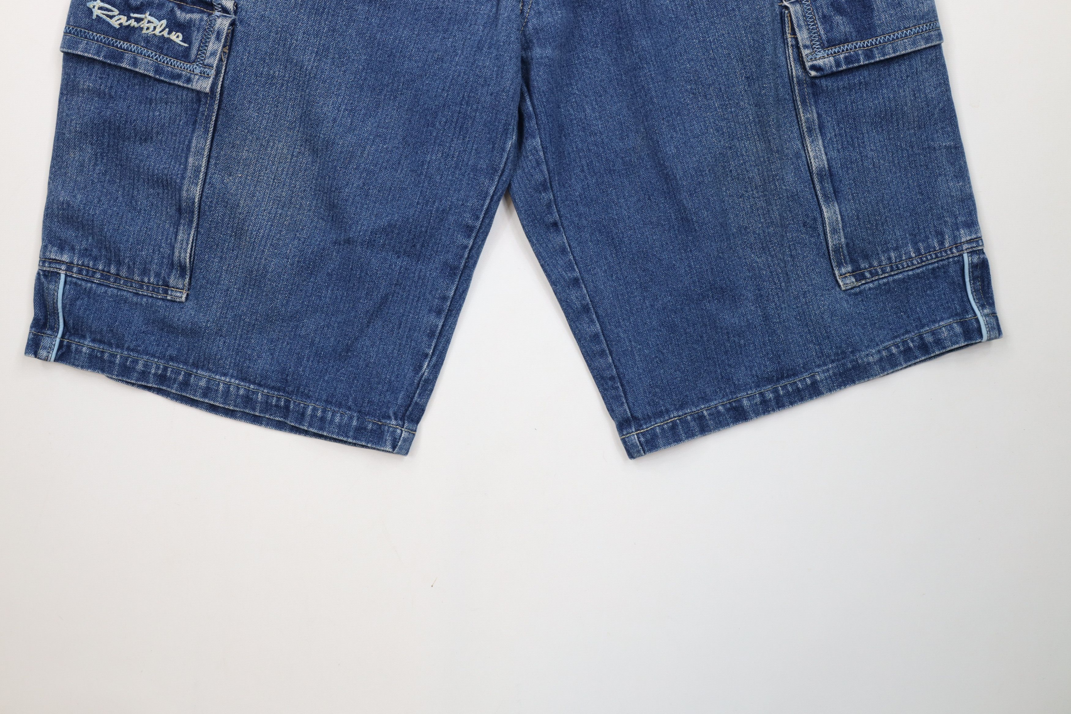 Vintage Vintage 90s Y2K Streetwear Baggy Hip Hop Denim Cargo Shorts Size US 40 / EU 56 - 4 Thumbnail