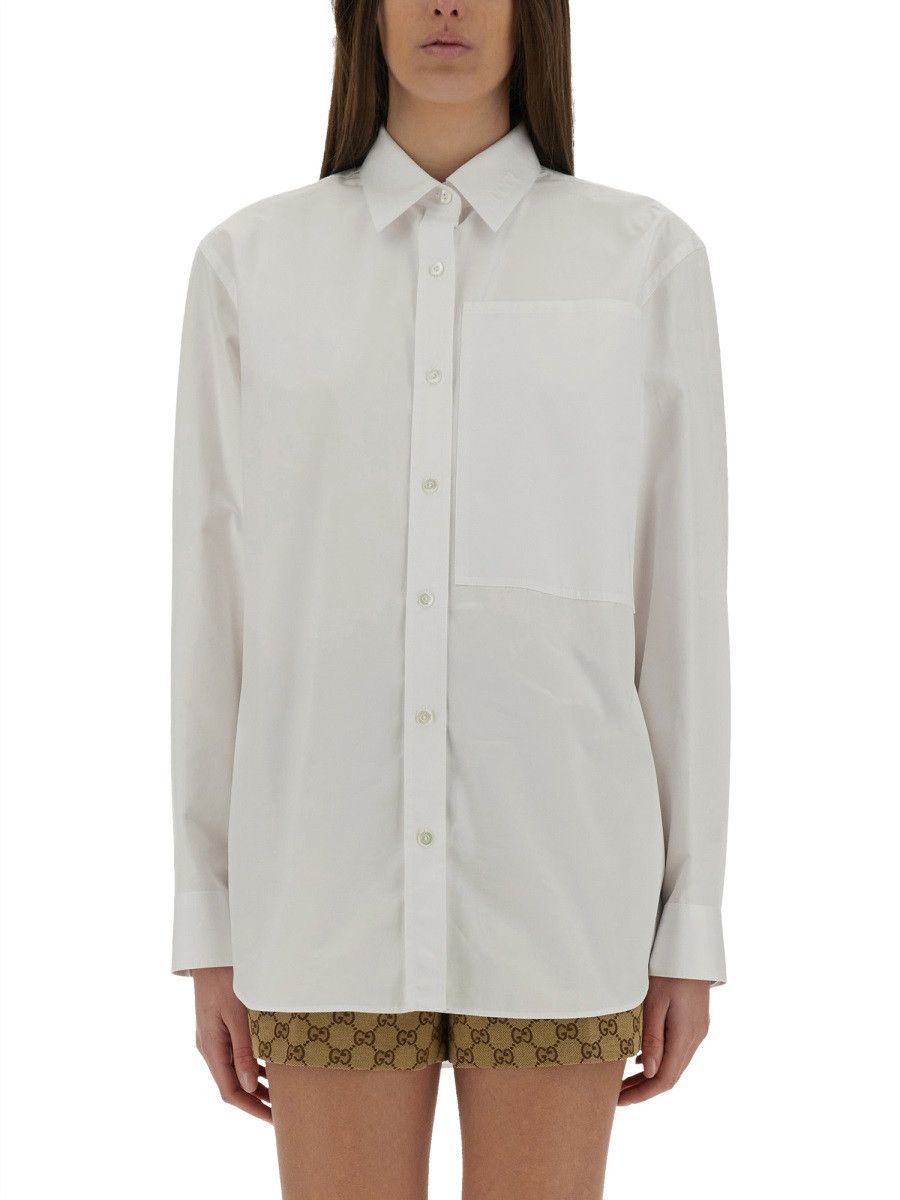 Gucci GUCCI COTTON POPLIN SHIRT - WHITE (IT 40) Size S / US 4 / IT 40 - 1 Thumbnail