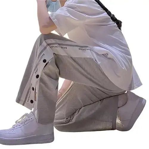 Japanese Brand × Vintage Sweatpants Loose Side Split Buttons Size 32" / US 10 / IT 46 - 2 Thumbnail