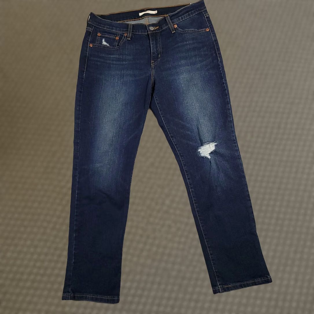 Levi's Levi's 501 Boyfriend Jeans Womens 29 Blue Distressed Ripped Knee Denim Pants Size 29" - 1 Thumbnail