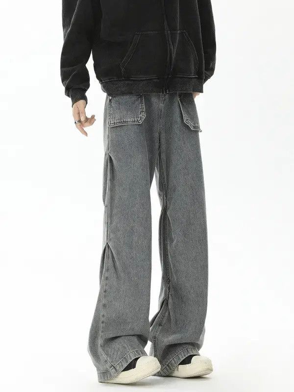 Japanese Brand × Jean Retro loose fit patchwork wide leg jeans Size US 32 / EU 48 - 4 Thumbnail