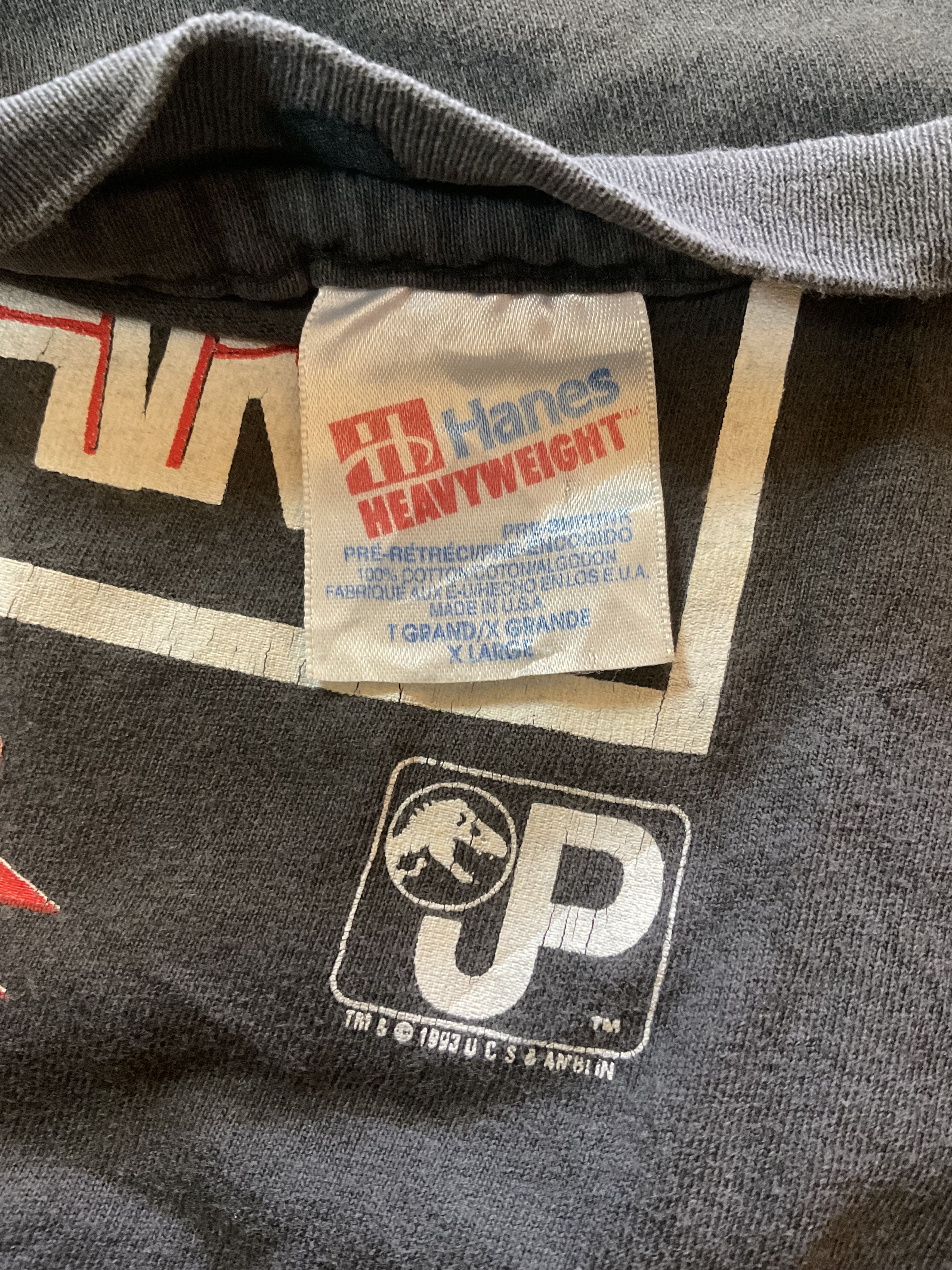 Vintage Vintage 1993 Jurassic Park Raptor Cafe Movie Promo T-Shirt Size US XL / EU 56 / 4 - 4 Thumbnail