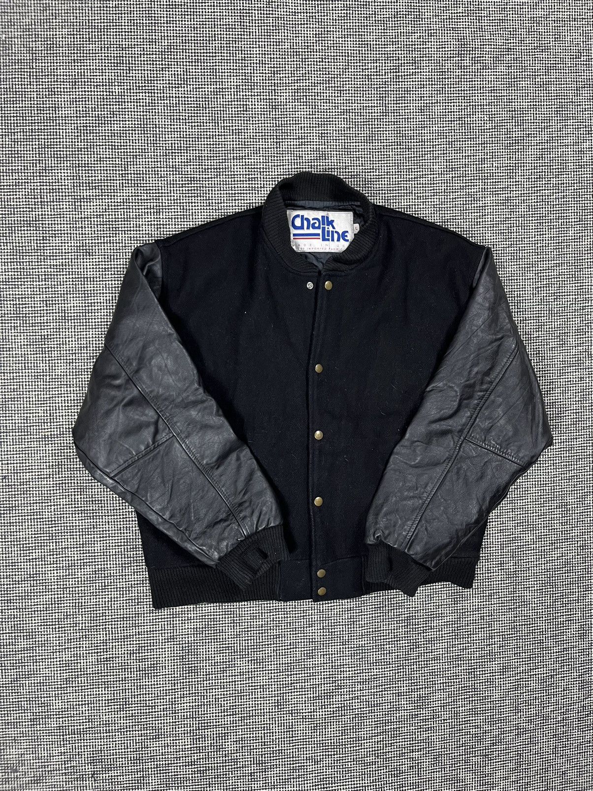 Chalk Line Blank 90s chalk line bomber varsity leather sleeves baggy Size US L / EU 52-54 / 3 - 2 Thumbnail