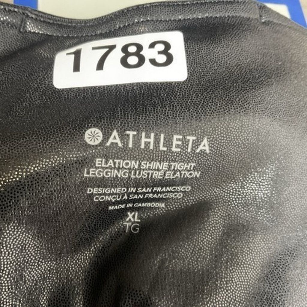 Athleta NWOT Athleta Black Faux Leather Midrise Leggings Women XL Size 34" / US 12 / IT 48 - 2 Thumbnail