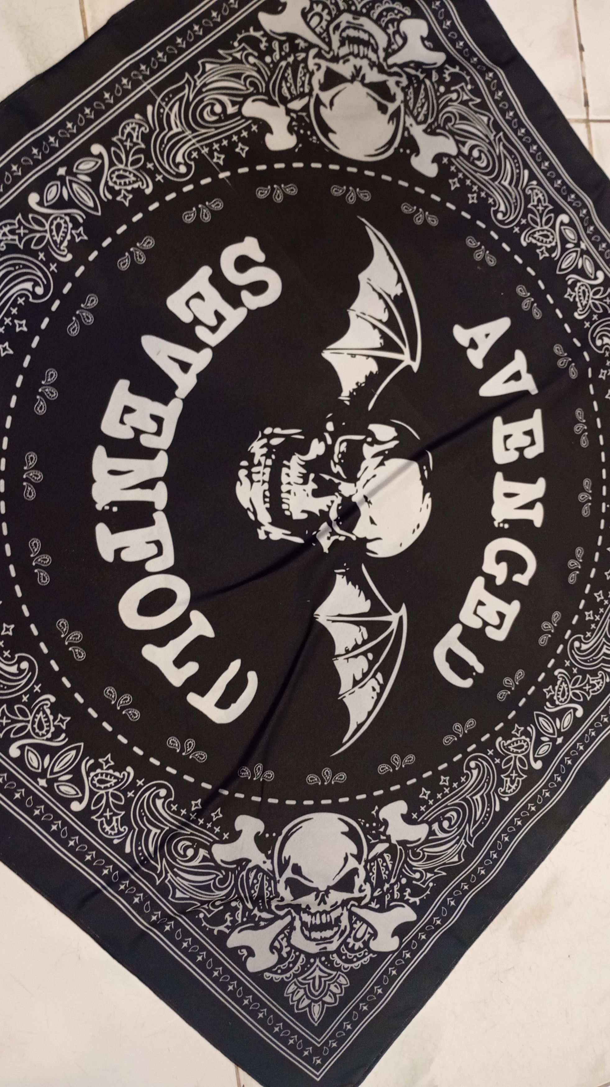Band Tees Skulls Bandana Handkerchief Motor head Avenged Sevenfold Size ONE SIZE - 3 Thumbnail