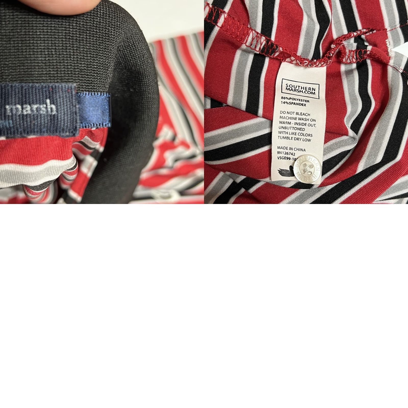 Vintage Southern Marsh Polo Shirt Men's M Stripe Short Sleeve Duck Logo Golf Polo Shirt Size US M / EU 48-50 / 2 - 8 Thumbnail