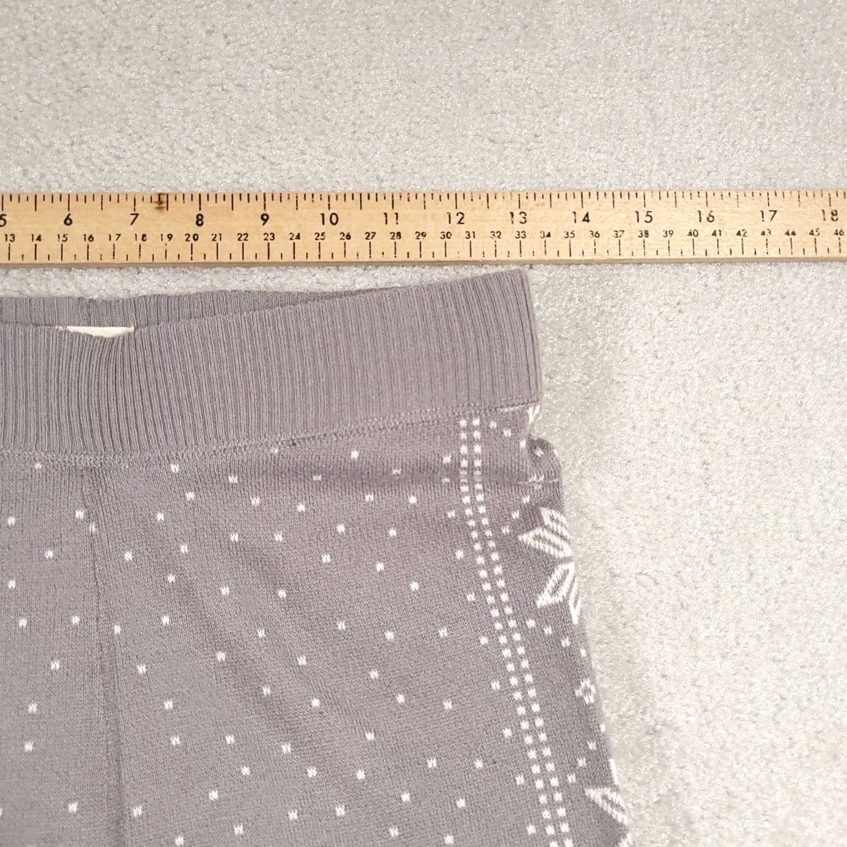 Vintage SO Leggings Women's Medium Gray Pull-On Knit Snowflake Print Warm Size 32" / US 10 / IT 46 - 5 Thumbnail