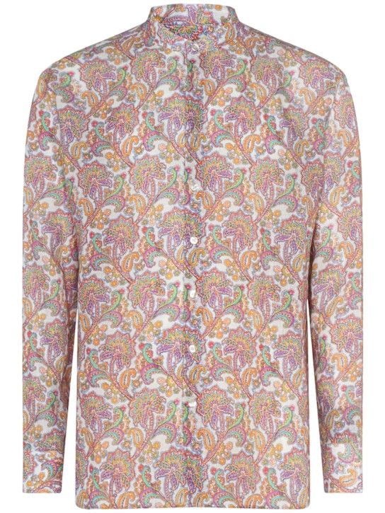 Etro o1lsvrm0425 Printed Linen Shirt in Multicolor Size US XL / EU 56 / 4 - 1 Thumbnail