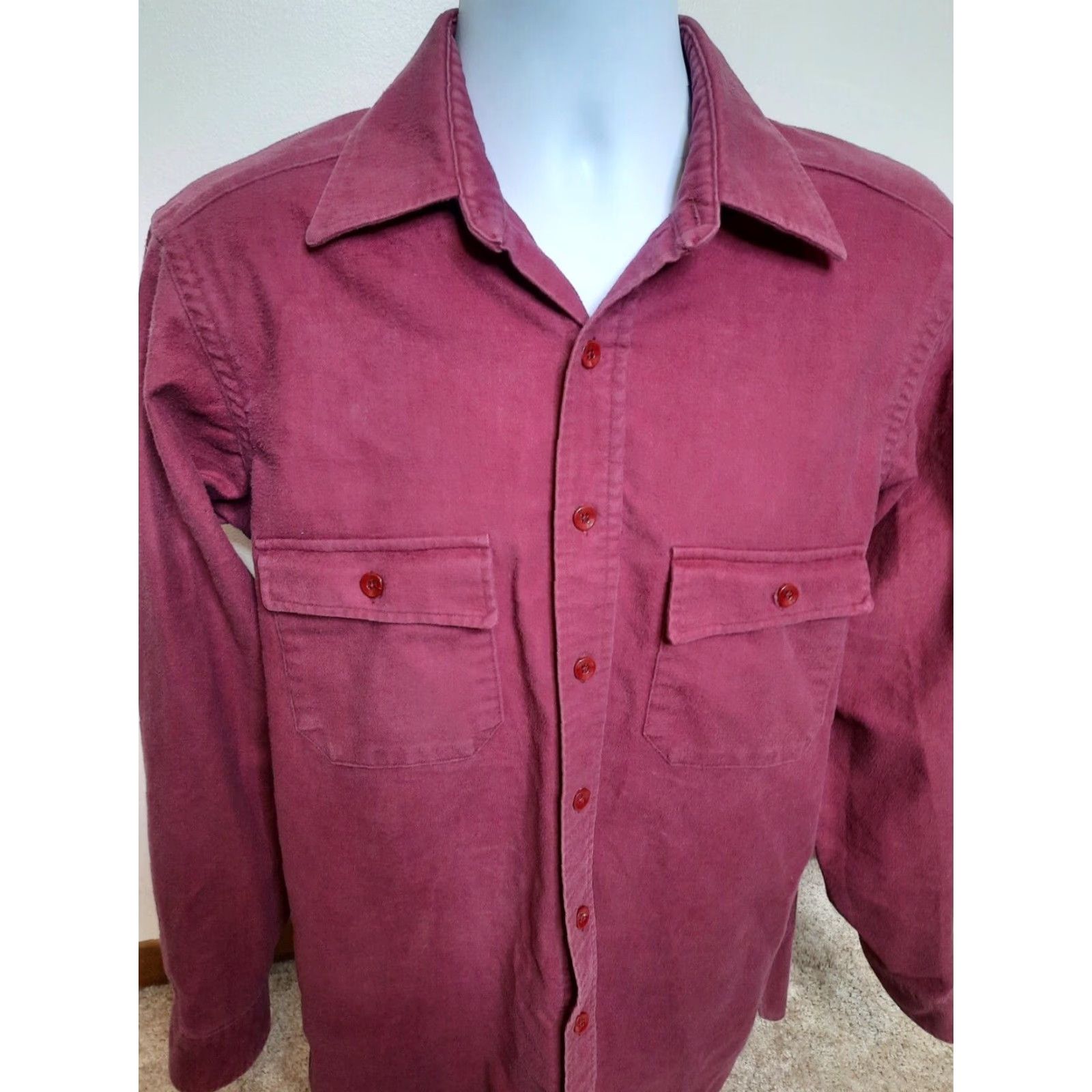 Vintage VINTAGE LL Bean Chamois Button-Up Shirt Red Men's Tall Large USA Made Shirt Size US L / EU 52-54 / 3 - 4 Thumbnail