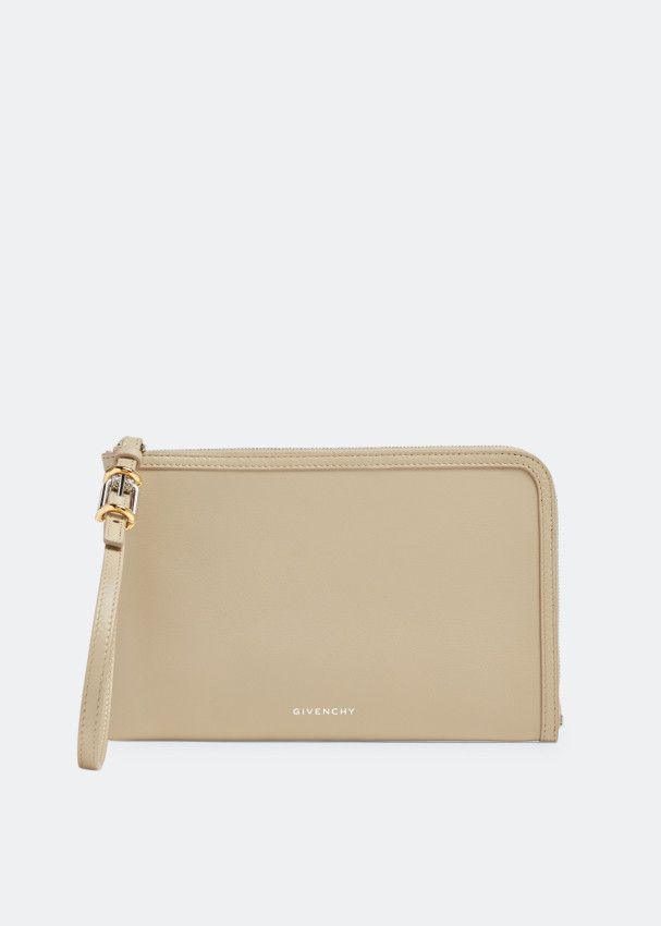 Givenchy o1srvl11e1224 Size: OS/Voyou Zipped Pouch in Beige Size ONE SIZE - 1 Thumbnail
