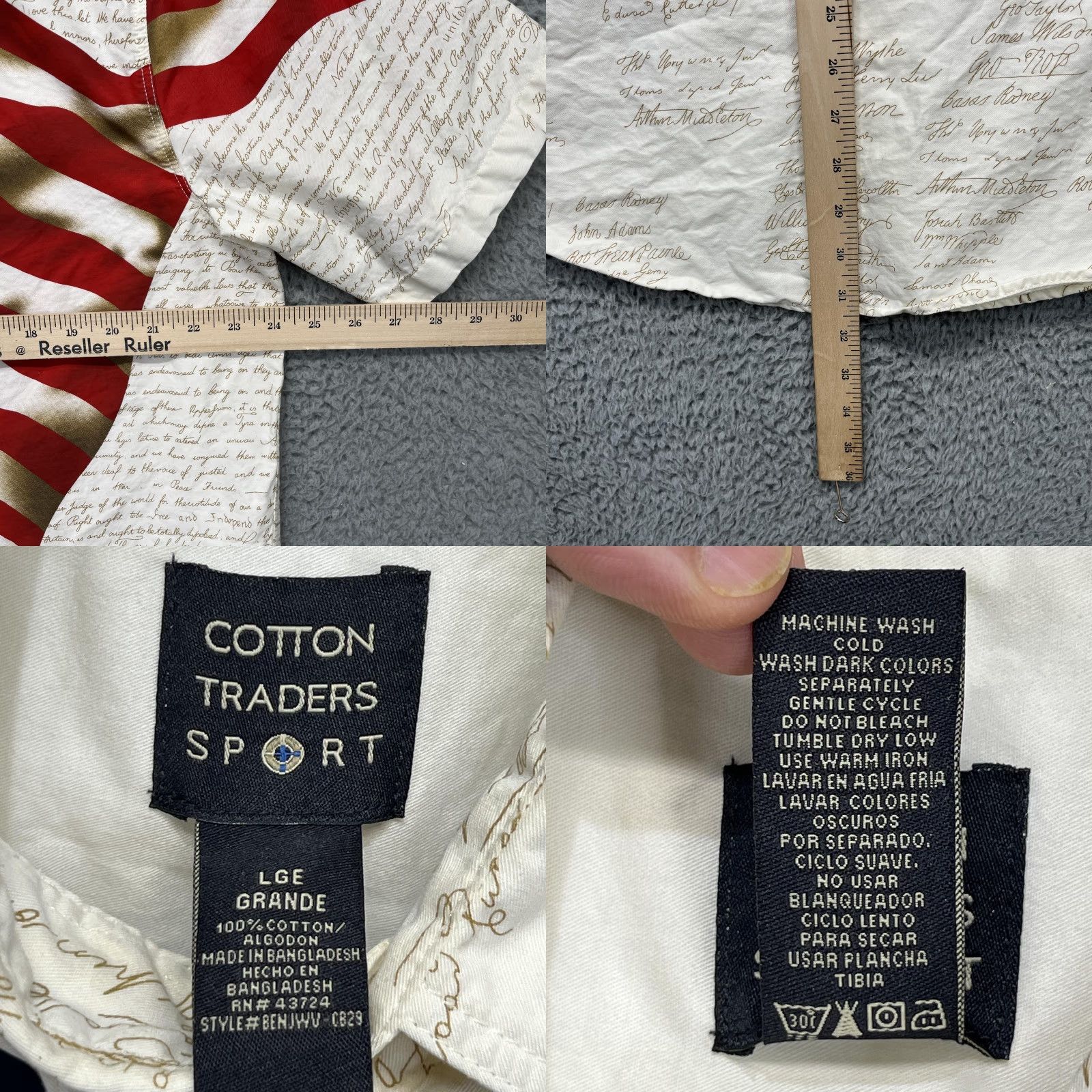 Cotton Traders Cotton Traders Shirt Mens Large Patriotic USA Flag All Over Print Button Up Size US L / EU 52-54 / 3 - 8 Thumbnail