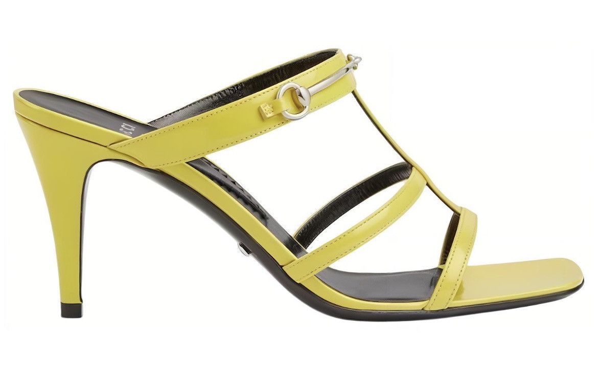 Gucci Gucci Slim Horsebit Slide Leather Sandal Acid Lime size 39 Size US 9 / IT 39 - 3 Thumbnail
