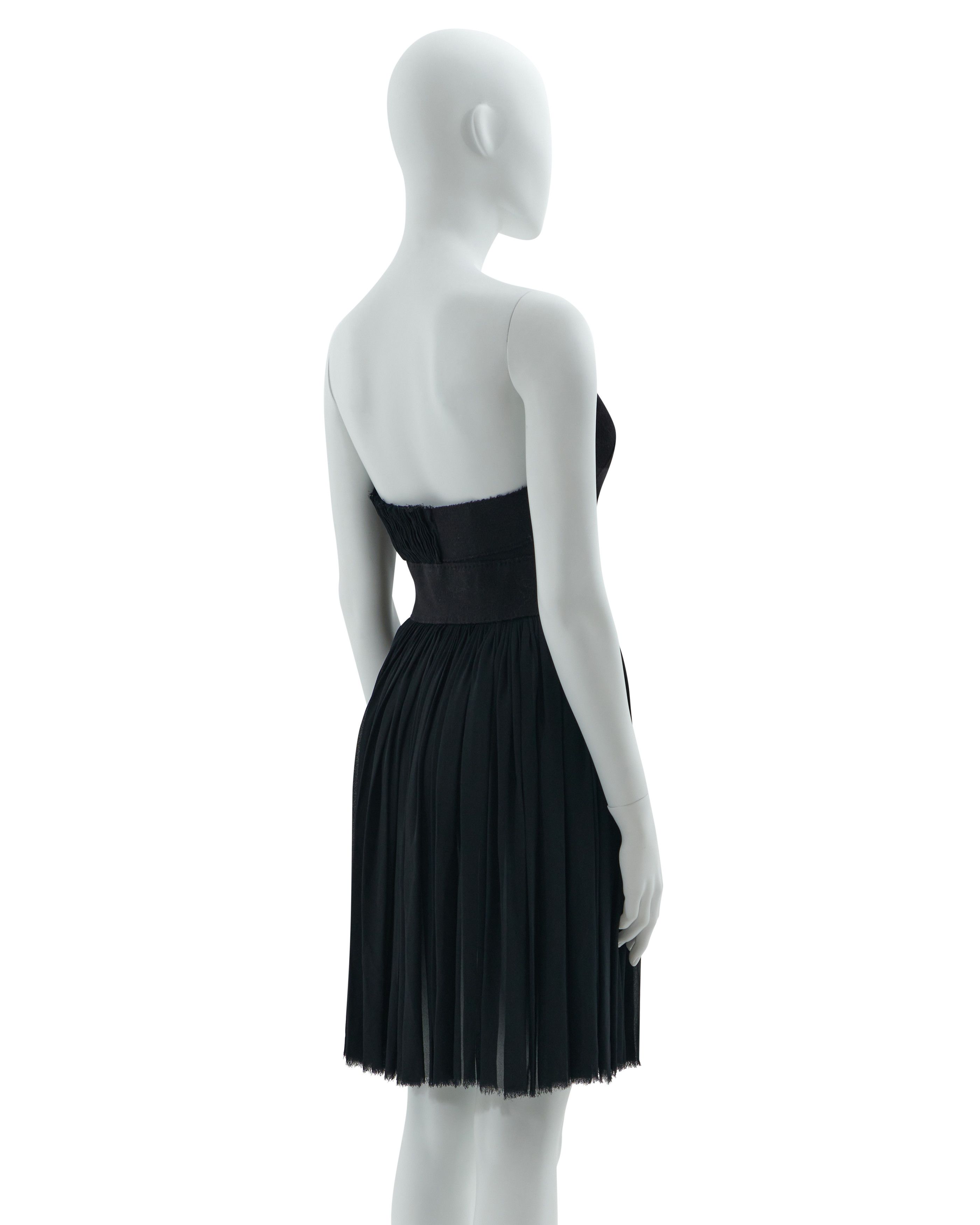 Prada Prada F/W 2006 Black strapless chiffon dress Size S / US 4 / IT 40 - 5 Thumbnail