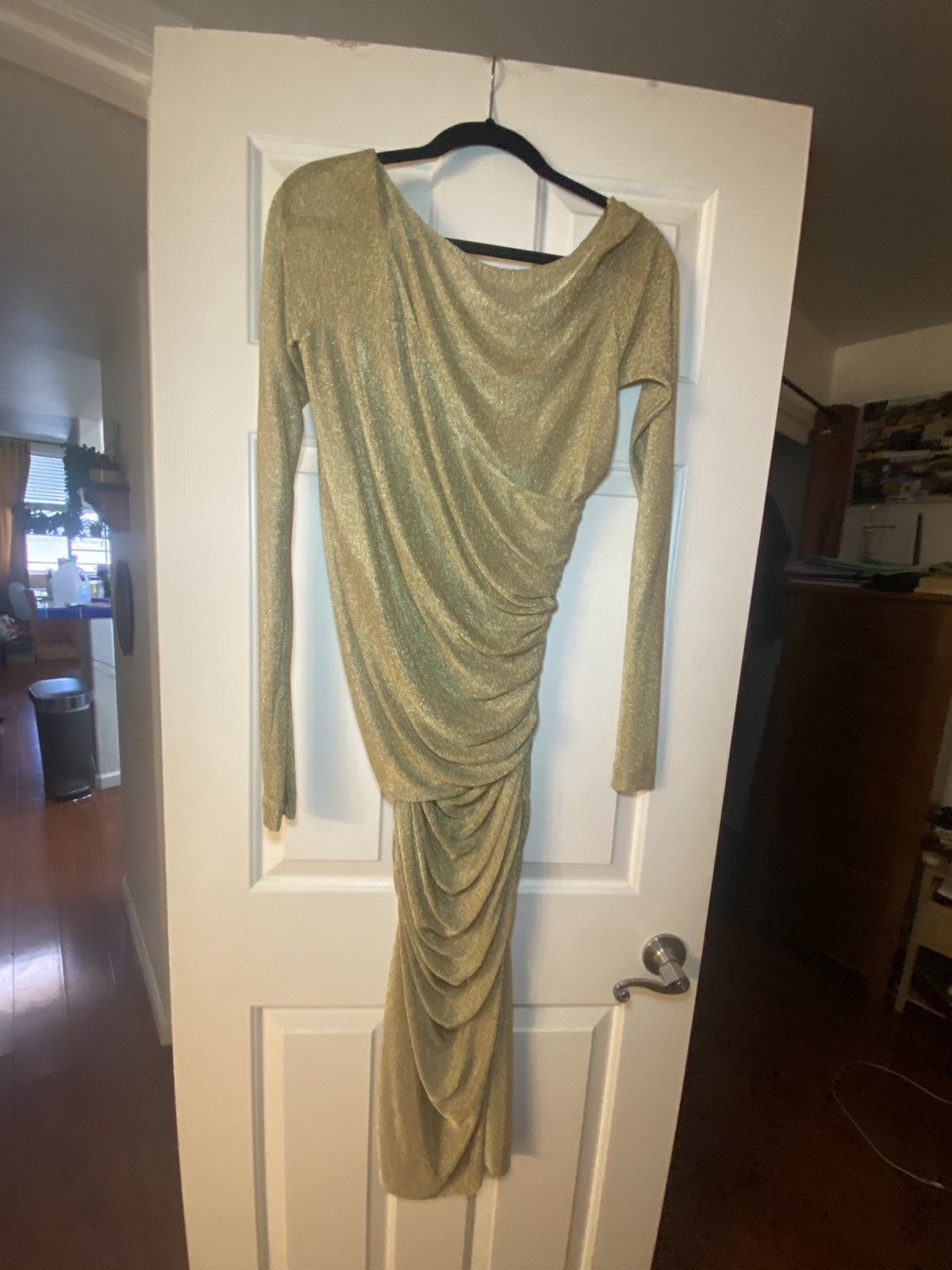 Dolce & Gabbana New Dolce Gabbana Lurex Mesh Gold Calf-Length Dress US 8 Size M / US 6-8 / IT 42-44 - 6 Thumbnail