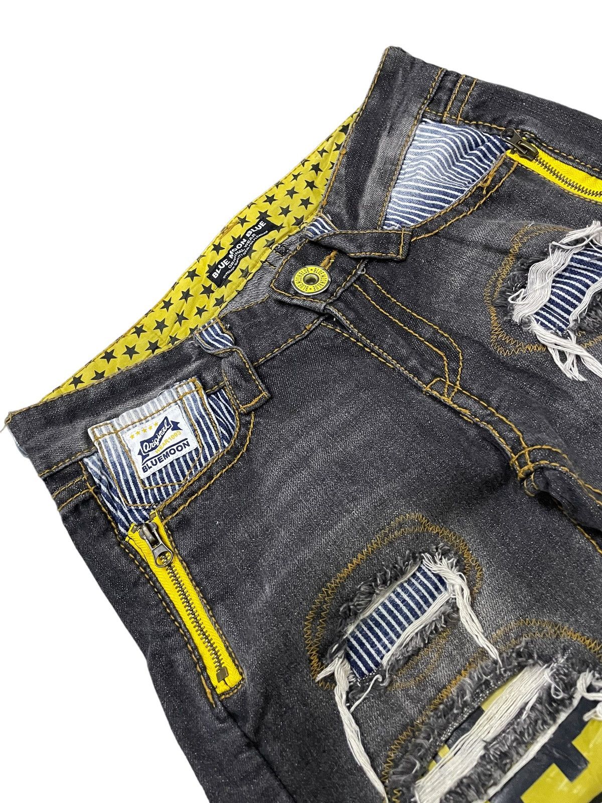 Hysteric Glamour Blue Moon Japan Distressed Patchwork Details Jeans Size US 29 - 10 Thumbnail