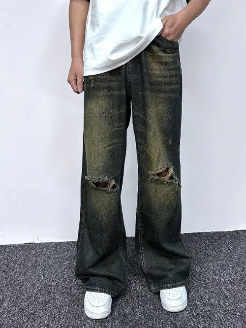 Japanese Brand Komuro x Mami Loose retro distressed trendy ripped jeans y2k Size US 34 / EU 50 - 1 Thumbnail