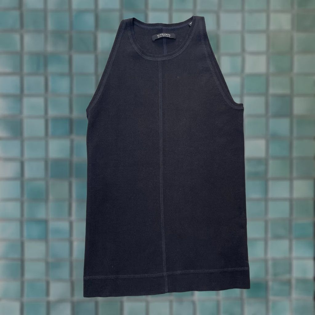 Allsaints AllSaints Tank Womens 10 Black Knit Round Neck Sleeveless Pullover Yoga Activewear Shirt Size L / US 10 / IT 46 - 1 Thumbnail