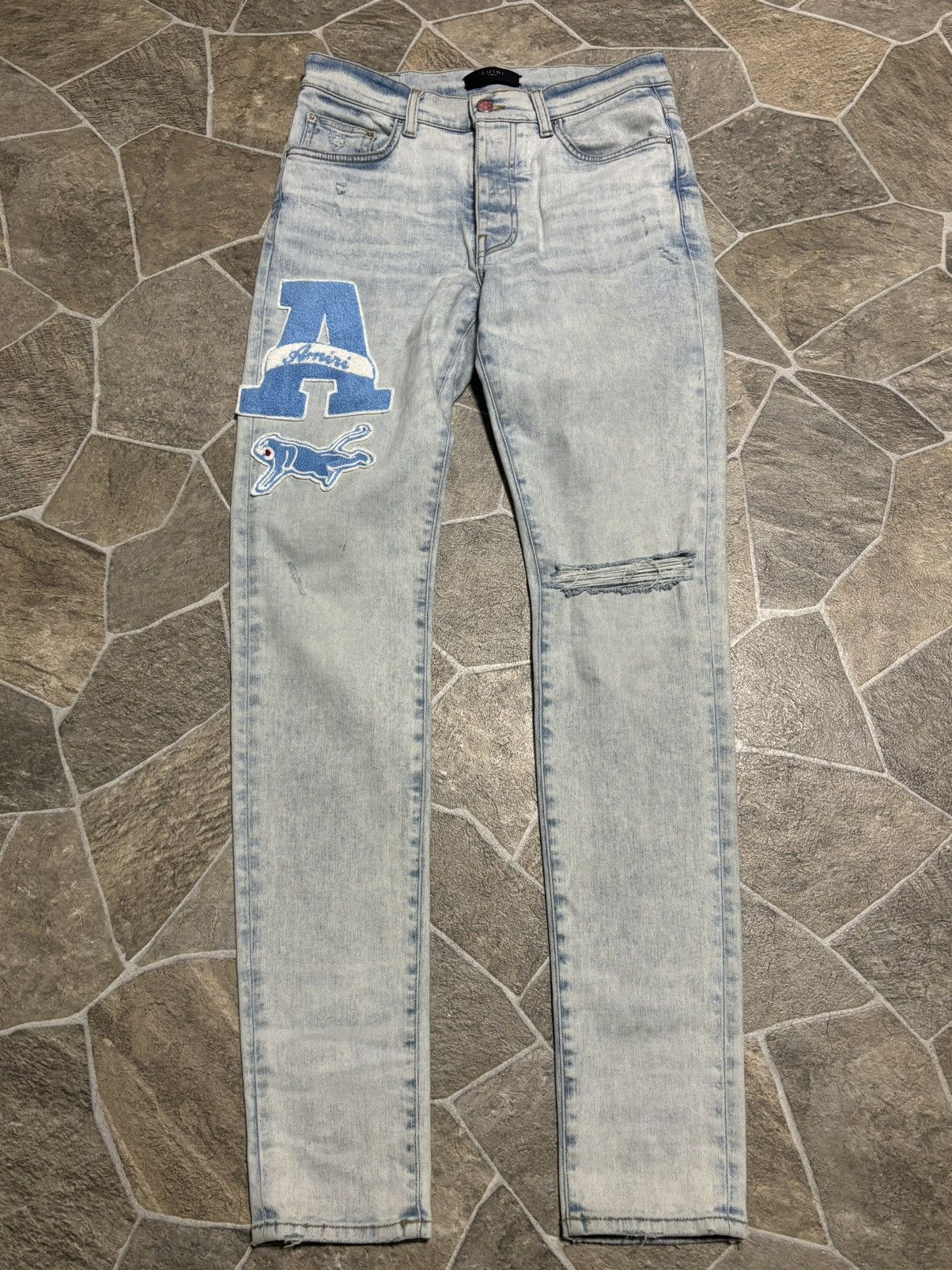 Amiri Amiri Varsity Patch Jeans Size US 31 - 1 Thumbnail