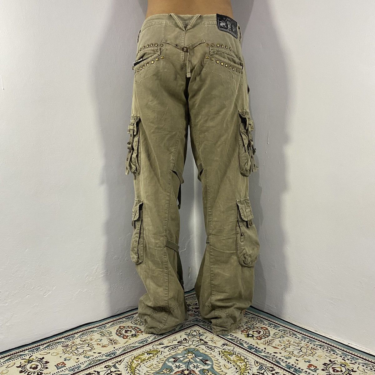 KMRii × Le Grande Bleu (L.G.B.) × PPFM Vintage PPFM “Freedom Of Speech” Bondage Studed Cargo Pants Size US 30 / EU 46 - 4 Thumbnail