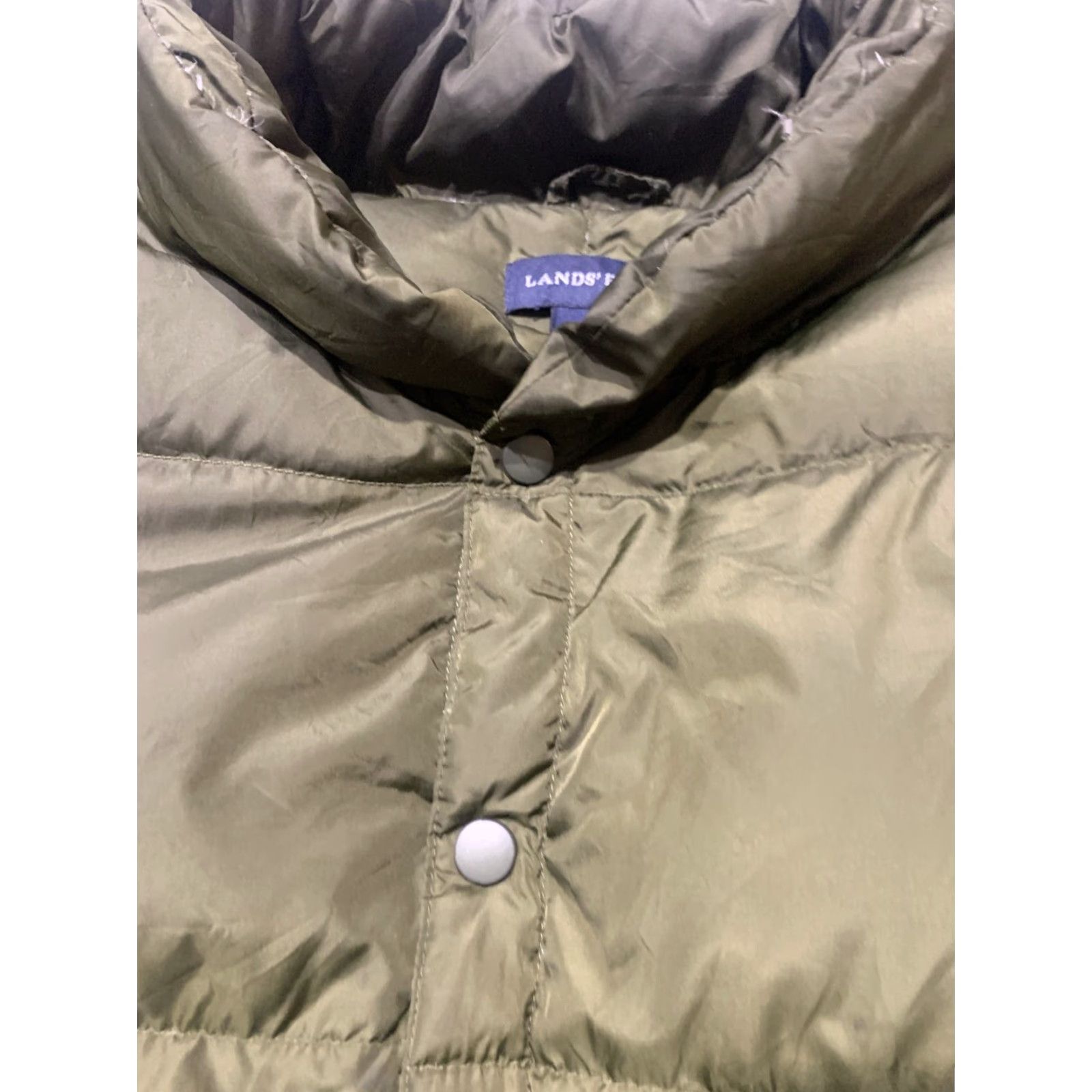 Lands' End Lands End Mens XL Extra Large Green Quilted Puffer Goose Down Nylon Vest Size US XL / EU 56 / 4 - 5 Thumbnail