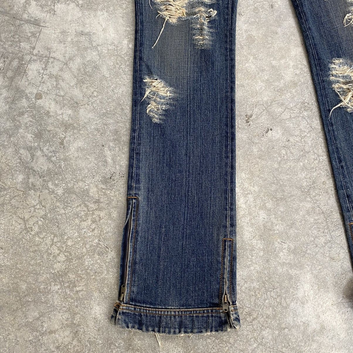 Japanese Brand Koromo X Rico Japan Mud Blue Distressed Flared Denim Jeans Size US 30 / EU 46 - 5 Thumbnail