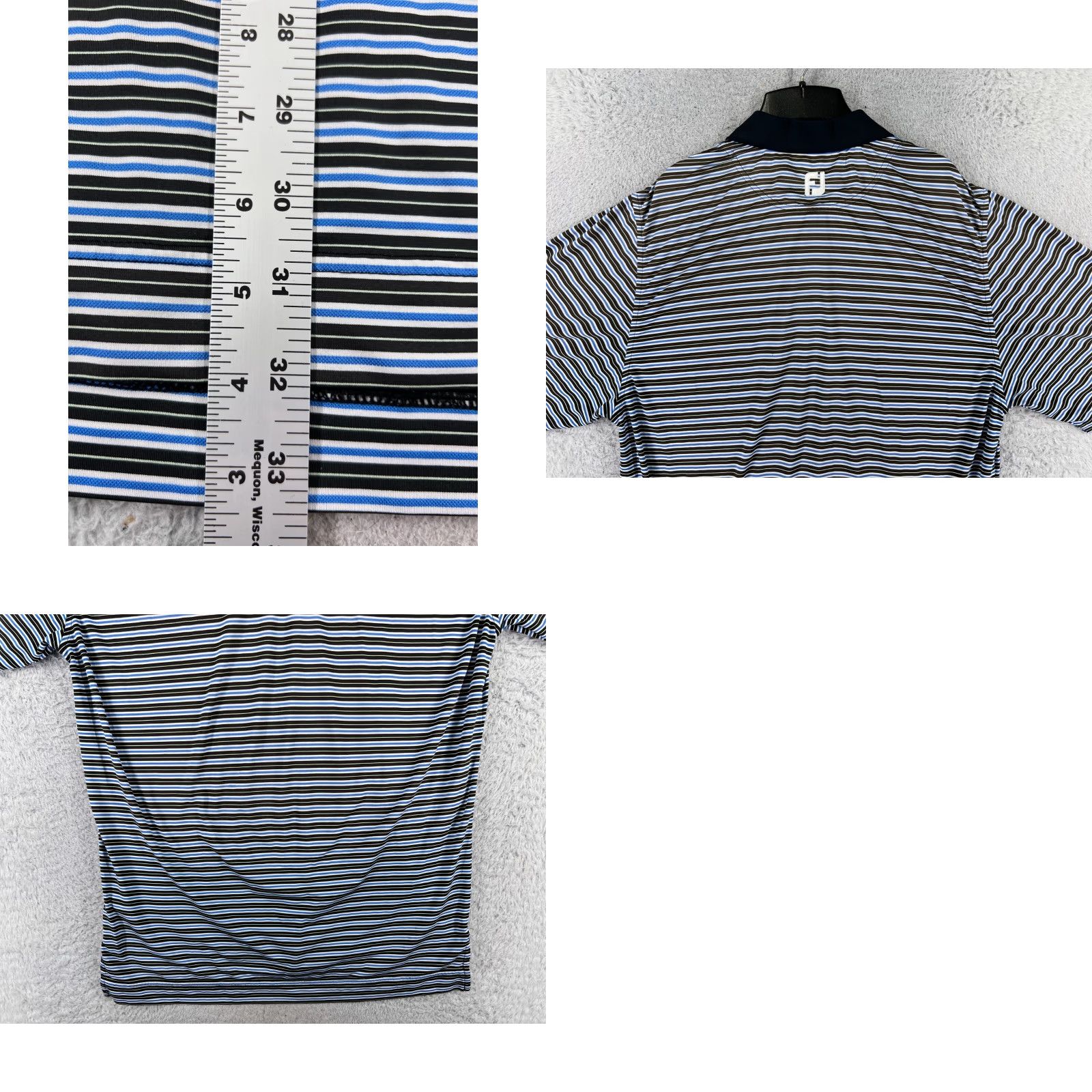 Footjoy FootJoy Polo Shirt Mens M Blue Stripe Polo Shirt Golf Golfers Polyester Blend Size US M / EU 48-50 / 2 - 9 Thumbnail