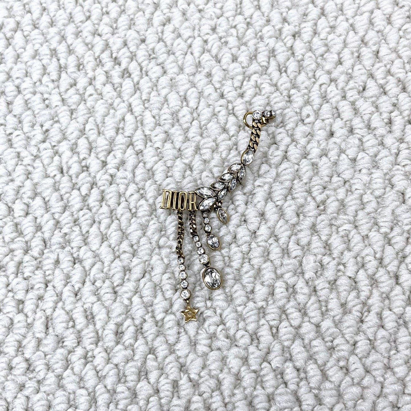 Dior Dior Gold Laurel Branch Crystal Logo Earrings Size US XXS / EU 40 - 1 Thumbnail
