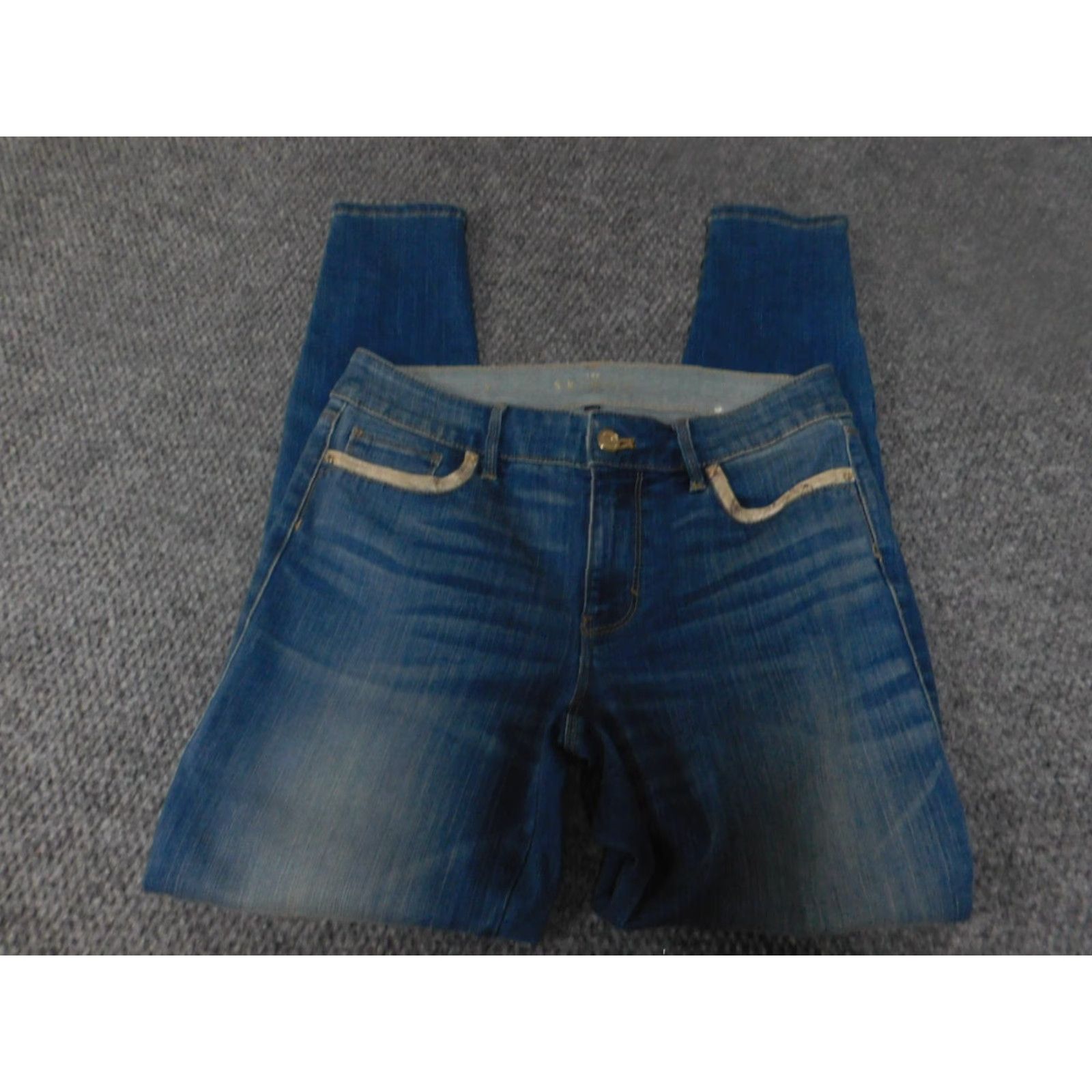 White House Black Market White House Black Market Jeans Womens 4 Blue Skinny Ankle Denim Zipper Pockets Regular Inseam 28in Cotton Blend Spandex Size 27" / US 4 / IT 40 - 2 Thumbnail
