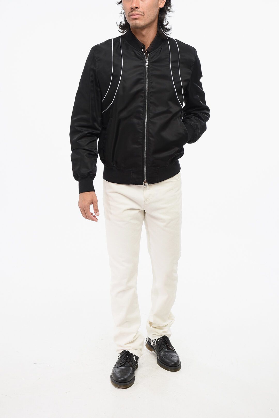 Alexander McQueen og1mm0925 Nylon Bomber Jacket in Black Size US S / EU 44-46 / 1 - 4 Thumbnail