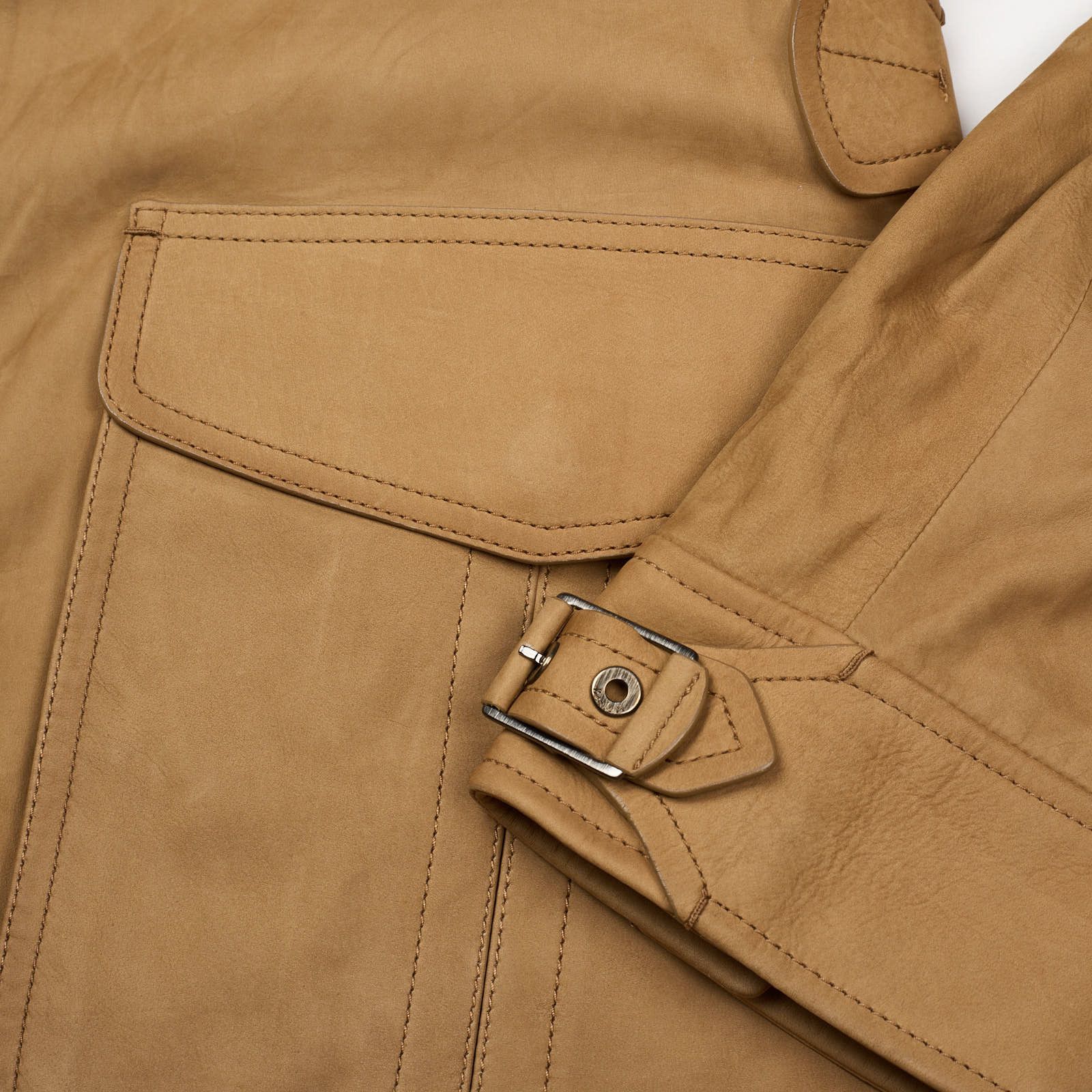 Berluti BERLUTI Paris Beige Calfskin Leather Unlined Field Jacket Size US M / EU 48-50 / 2 - 7 Thumbnail