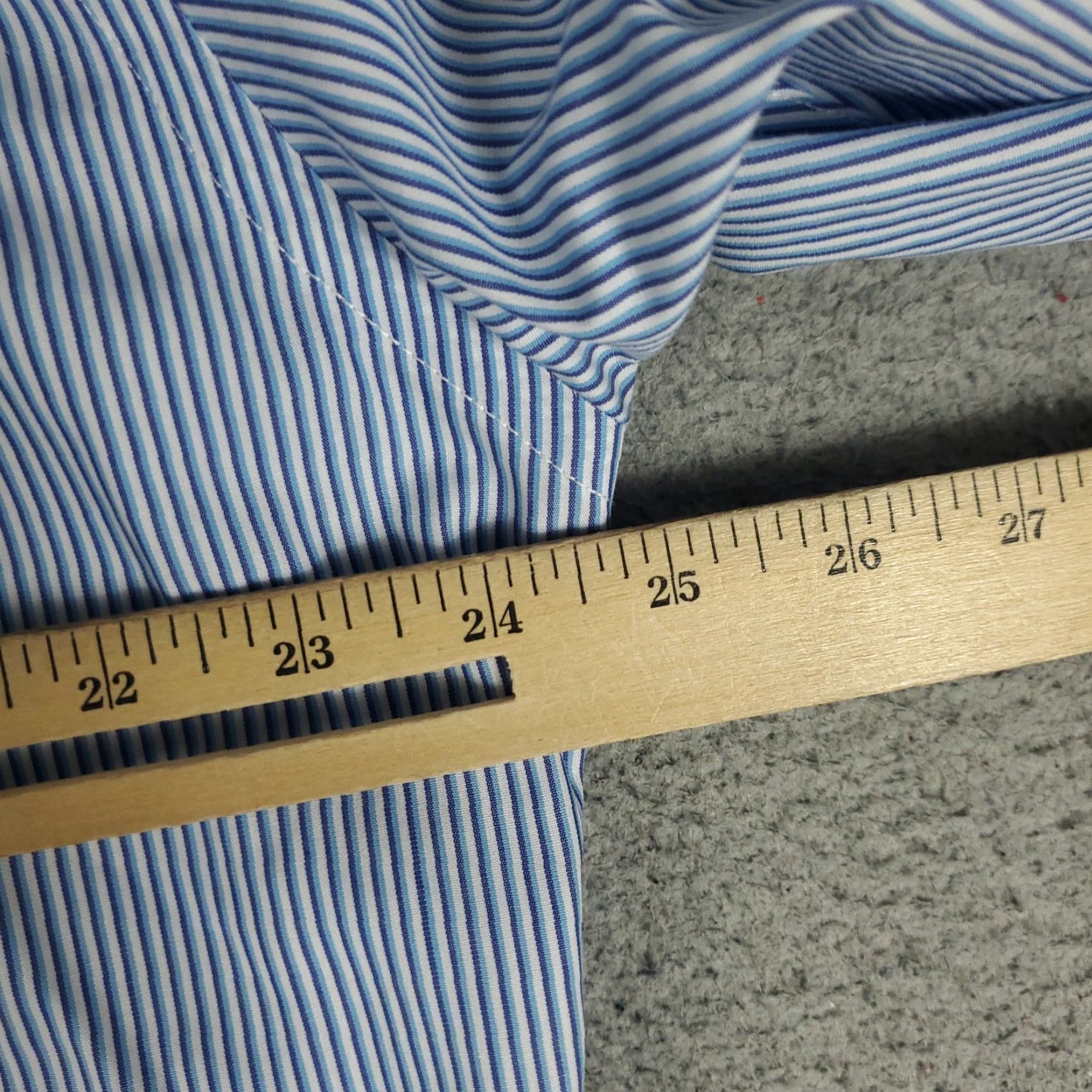 Ralph Lauren Ralph Lauren Shirt Mens 16 Blue Striped Classic Dress Button Up Long Sleeve Concrete Details Size 42R - 7 Thumbnail