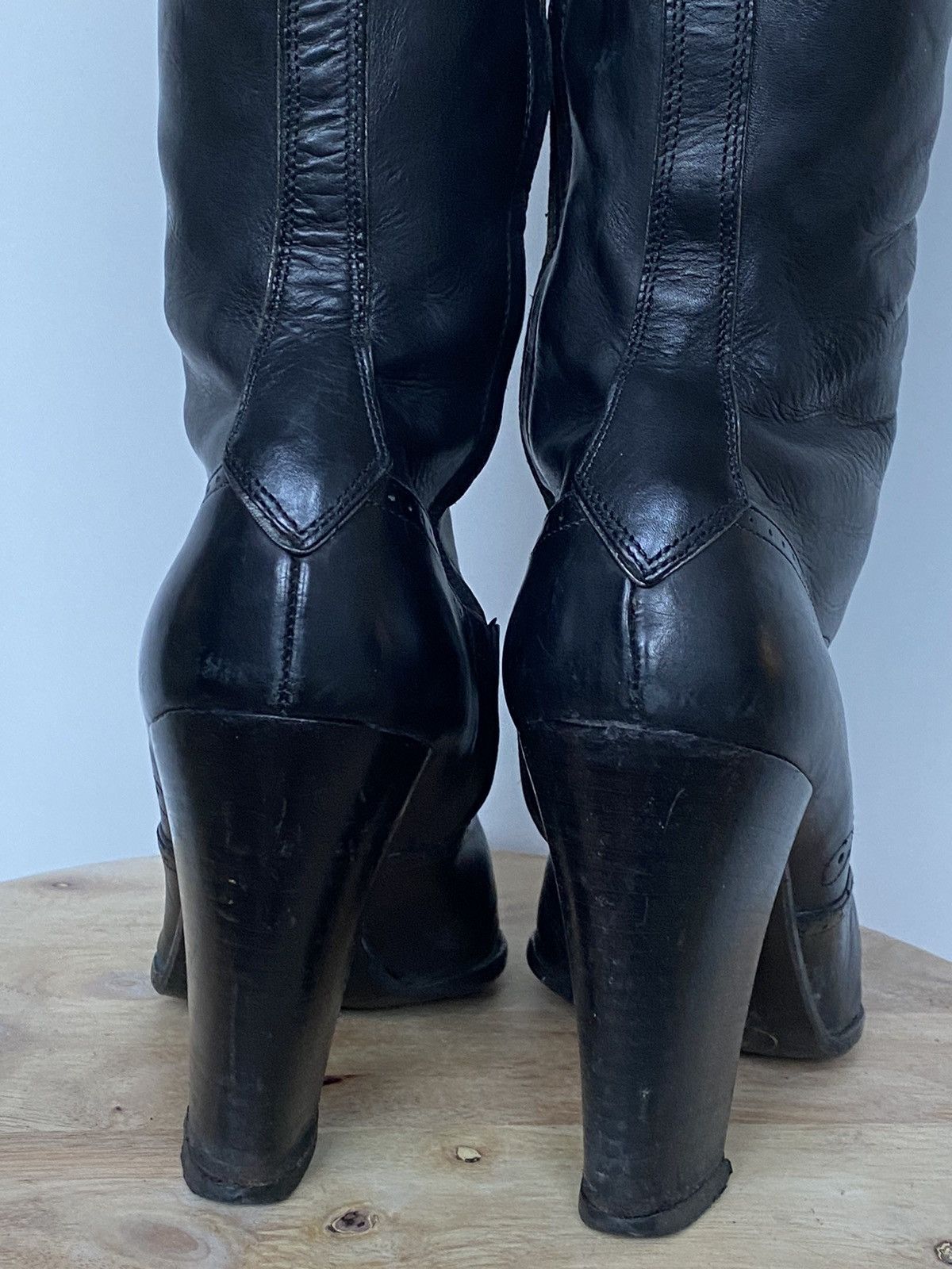 Prada × Vintage Prada Vintage Leather Western Cowboy Boots in Black Size US 6.5 / IT 36.5 - 4 Thumbnail