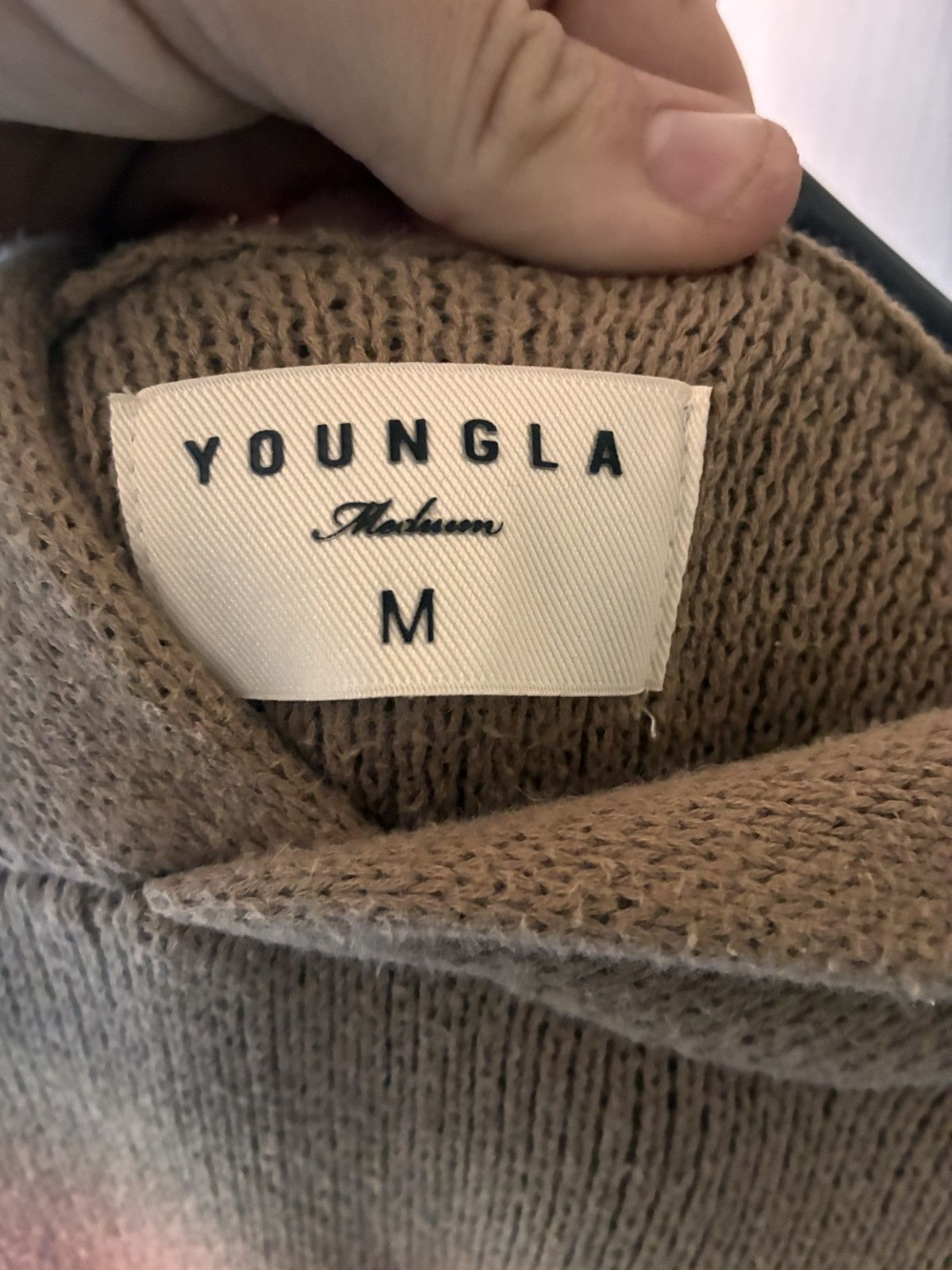 YoungLA YoungLA knit hoodie barely worn light brown large Size US L / EU 52-54 / 3 - 3 Thumbnail