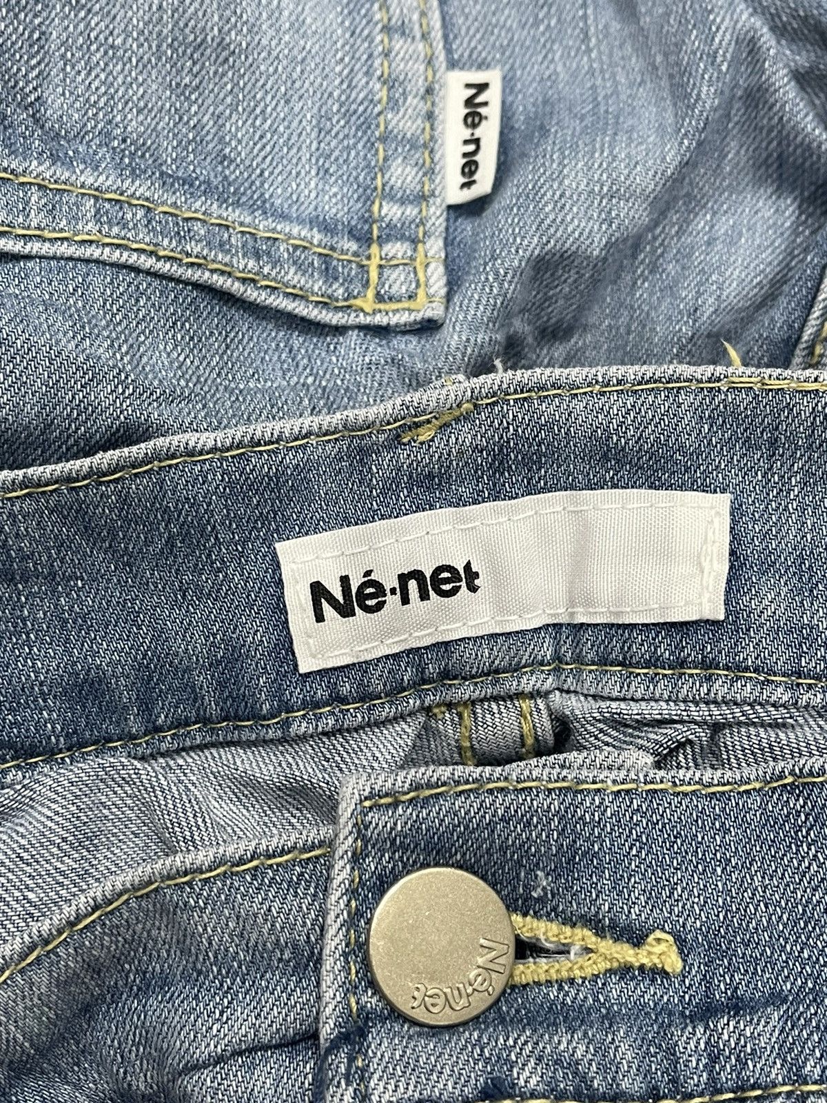Issey Miyake × Ne-Net Ne-Net by Issey Miyake Hybrid Patchwork Bird Cropped Jeans Size US 30 / EU 46 - 6 Thumbnail
