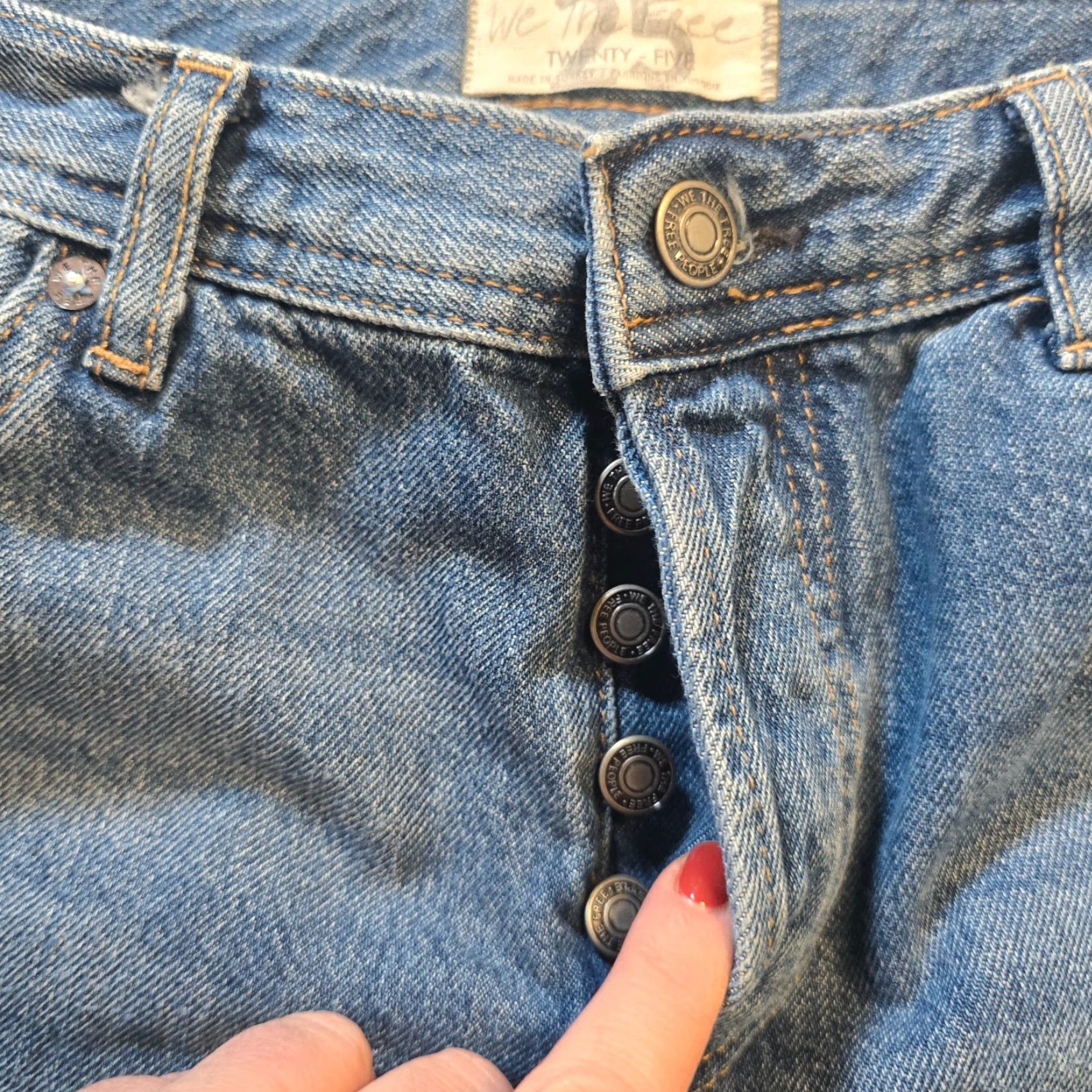 Free People Free People Jeans Womens Size 25 Blue Distressed Straight Leg Raw Hem Cropped Size 42" / US 20 - 3 Thumbnail