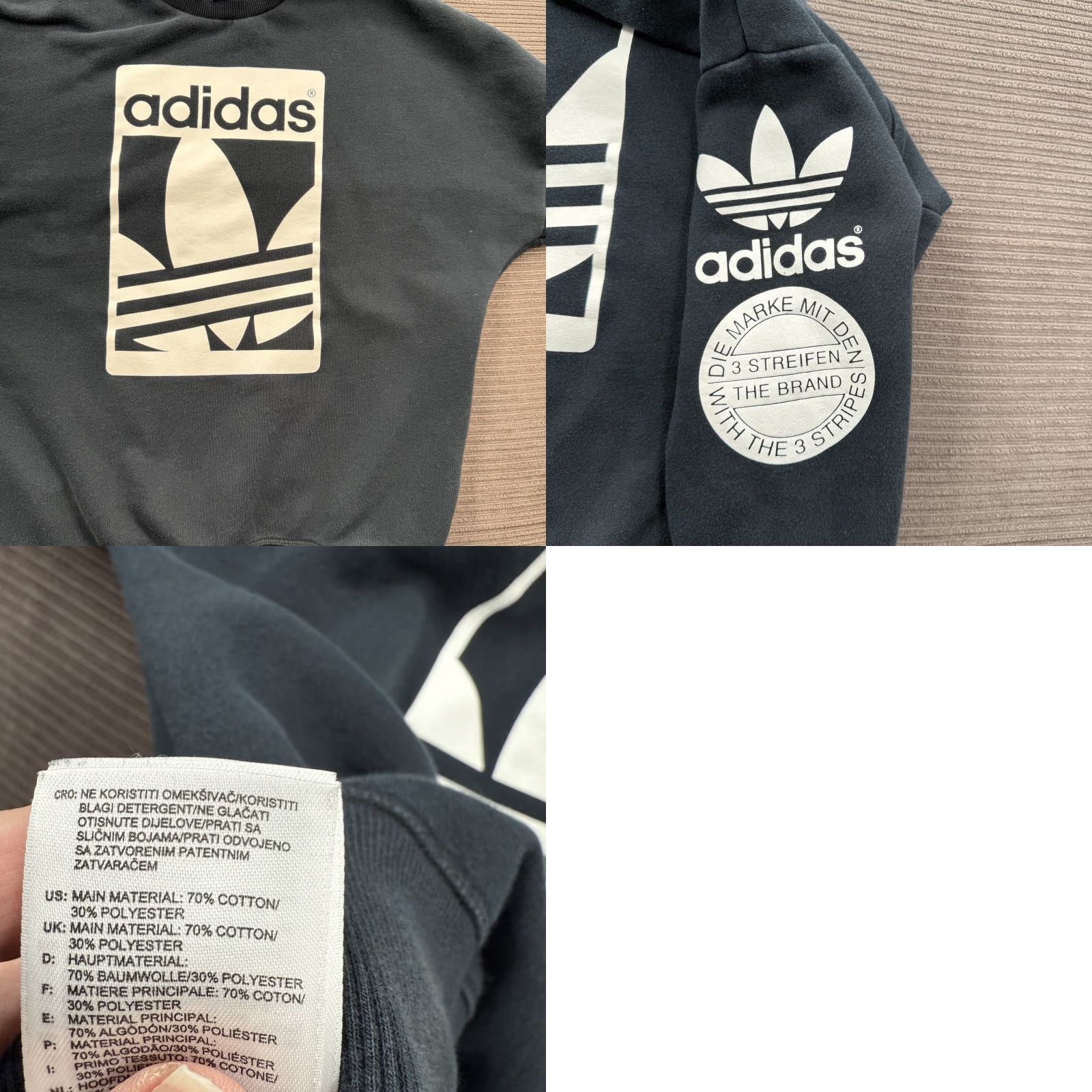 Adidas Adidas Sweatshirt Mens Small Black Trefoil Logo Crewneck Zip Hem Pullover Graphic Print All Seasons 90s Retro Logo Mens Size US S / EU 44-46 / 1 - 8 Thumbnail