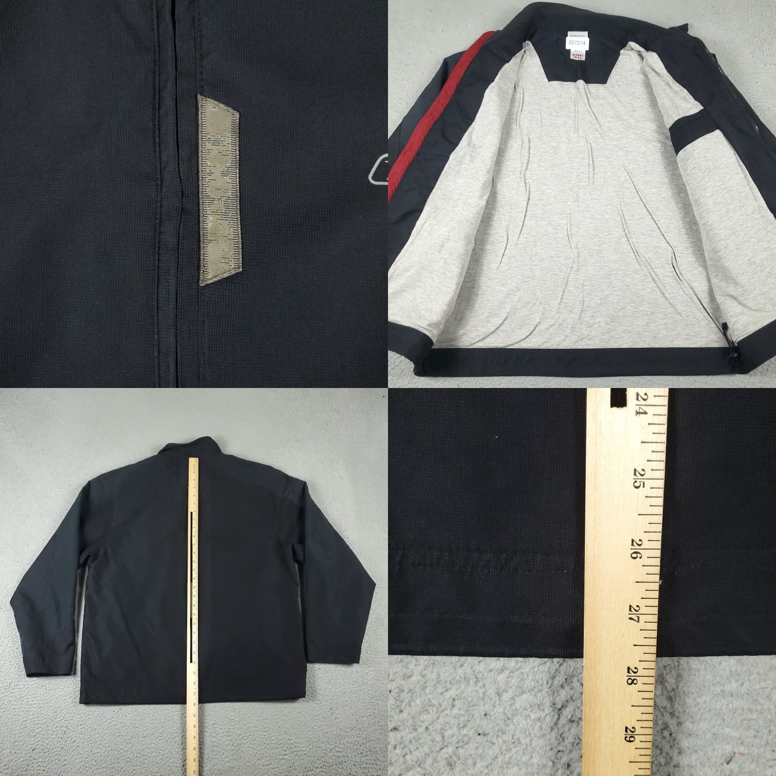 Reebok VINTAGE Reebok Jacket Mens Medium Black Full Zip Up Windbreaker Jacket Size US M / EU 48-50 / 2 - 8 Thumbnail
