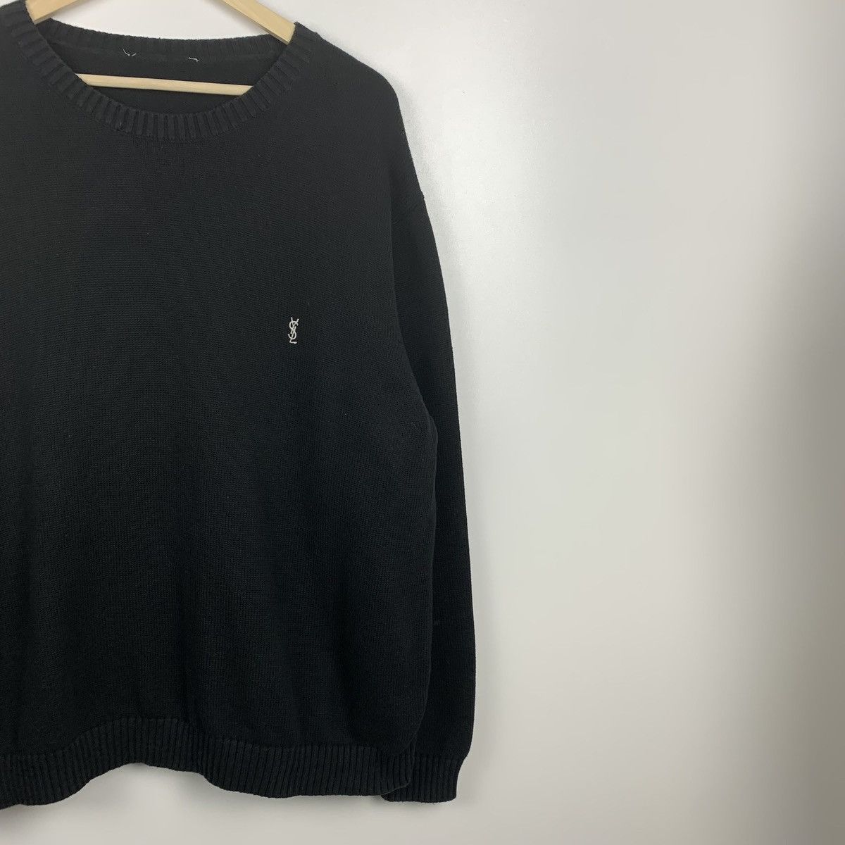 Yves Saint Laurent Vintage Yves Saint Laurent Black Sweater Embroidered Logo Size US XXL / EU 58 / 5 - 5 Thumbnail