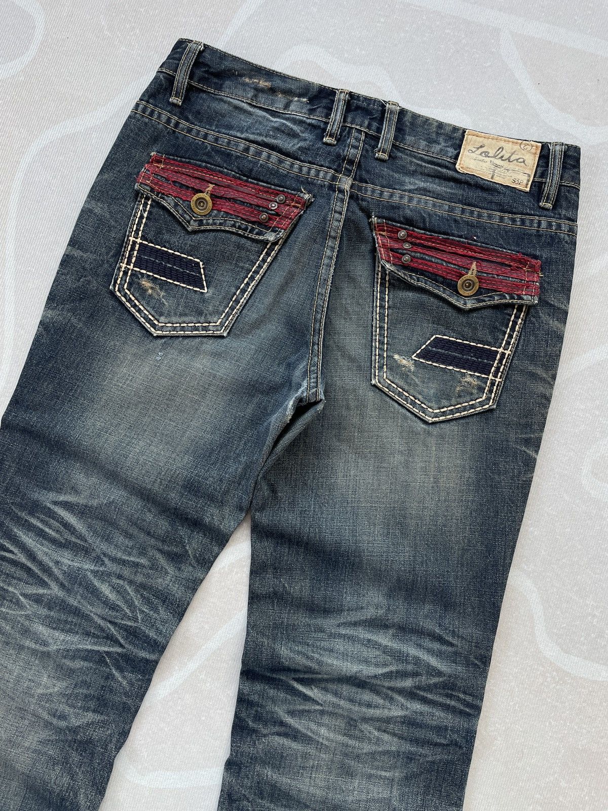 Designer Lolita Distressed Jeans (P104) Size US 34 / EU 50 - 4 Thumbnail