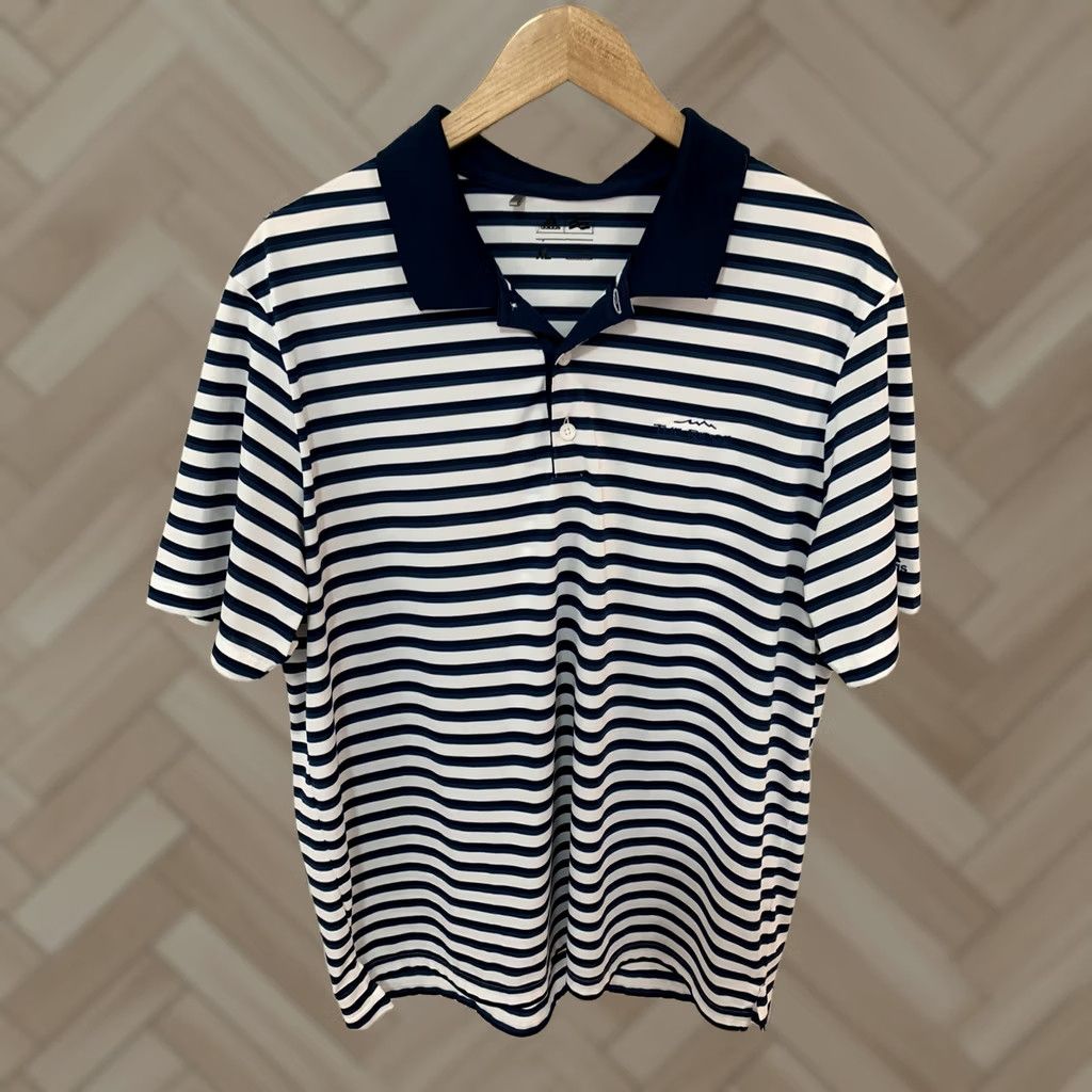 Adidas Adidas Golf Polo Shirt Striped Castle Pines Blue XL Men Short Sleeve Shirt Polo Men Size US XL / EU 56 / 4 - 1 Thumbnail