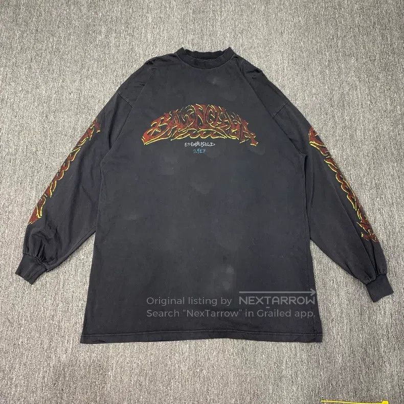 Balenciaga Balenciaga Flame Disaster Long Sleeve Sweatshirt Size US M / EU 48-50 / 2 - 1 Thumbnail