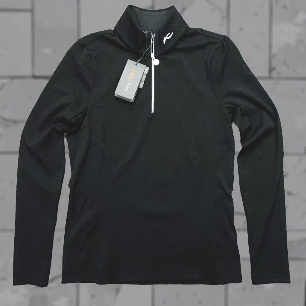 KJUS KJUS Pullover Sense Half-Zip Long Sleeve Textured Women's Size XS Black 34 Size XS / US 0-2 / IT 36-38 - 1 Thumbnail